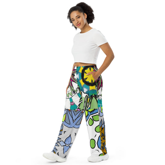 All-over print unisex wide-leg pants