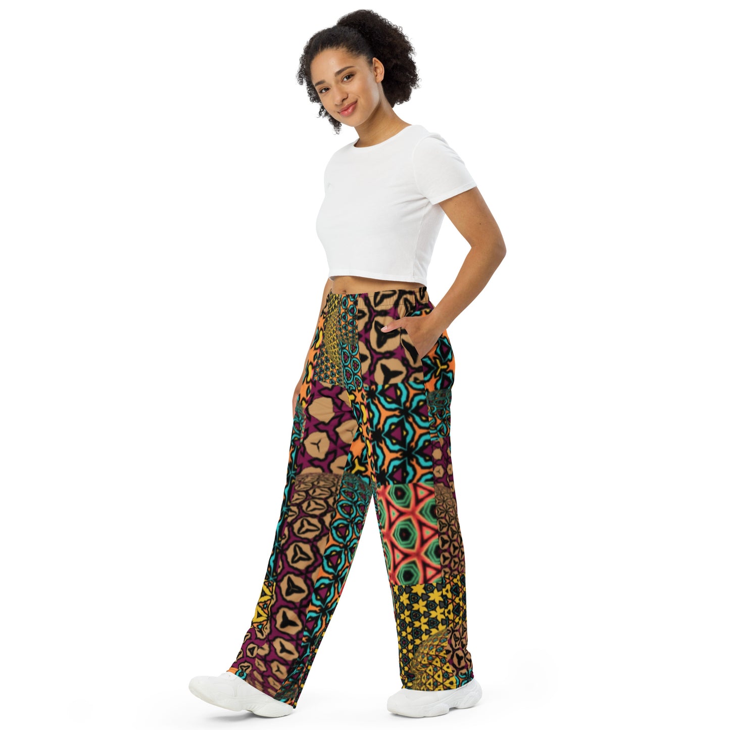 All-over print unisex wide-leg pants