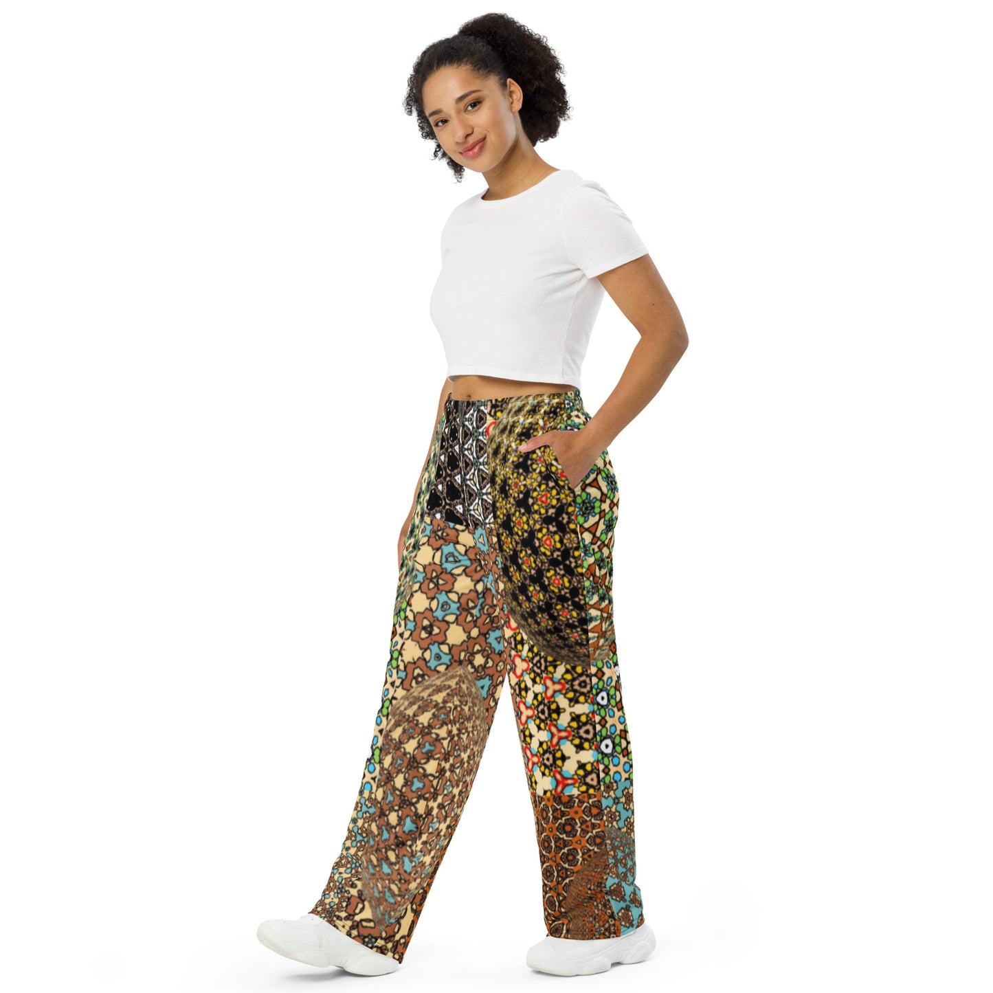 All-over print unisex wide-leg pants