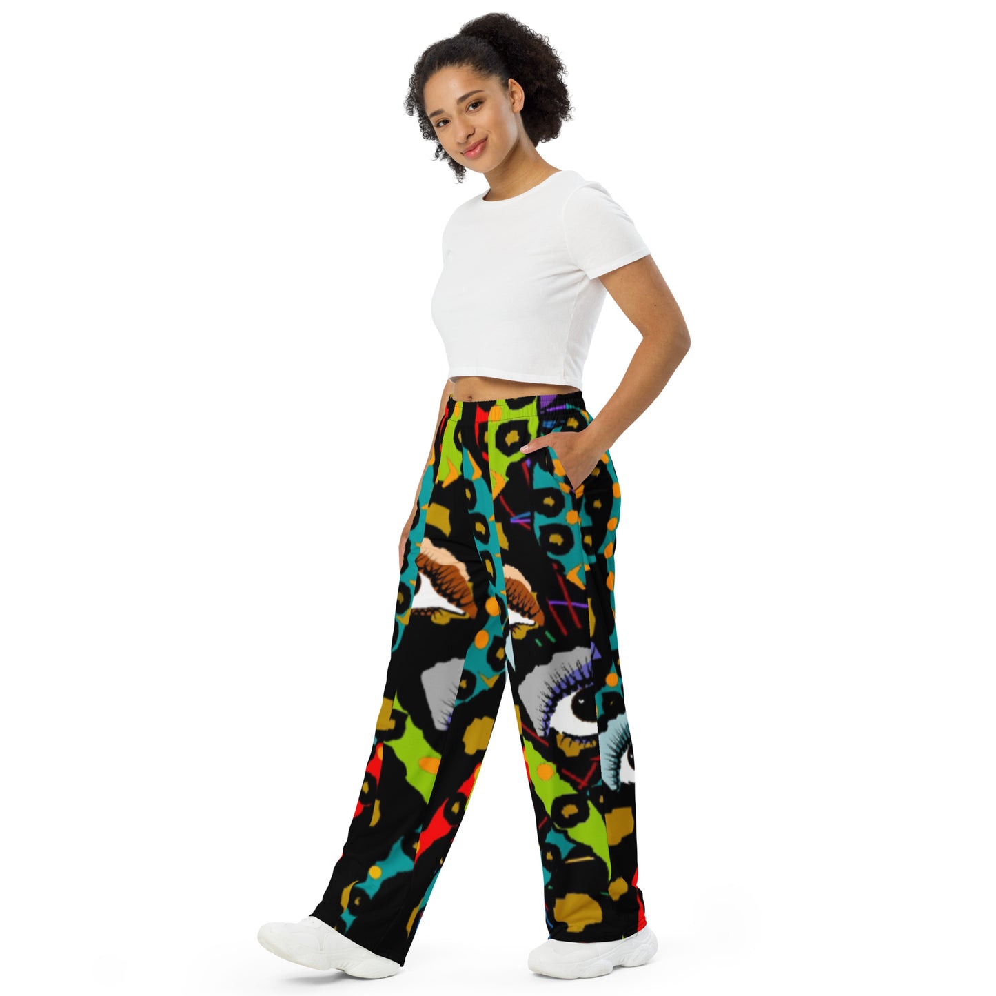 All-over print unisex wide-leg pants