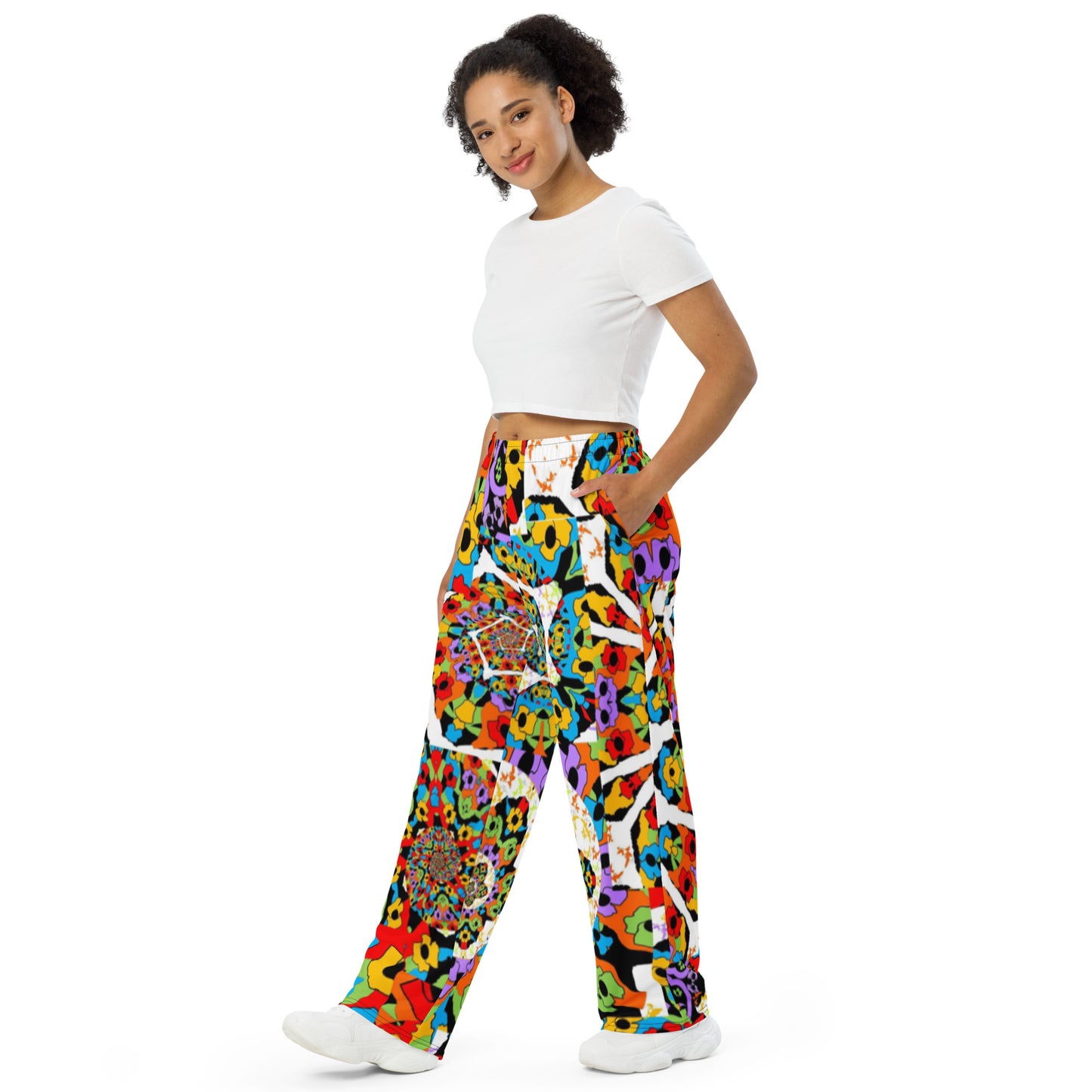 All-over print unisex wide-leg pants