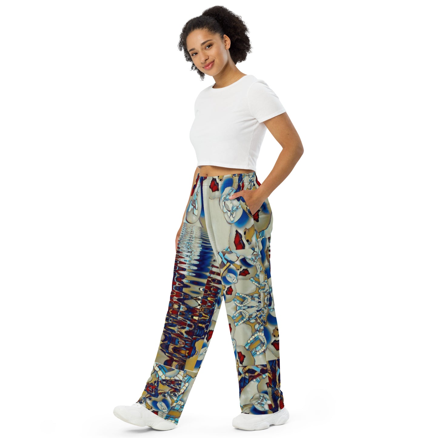 All-over print unisex wide-leg pants