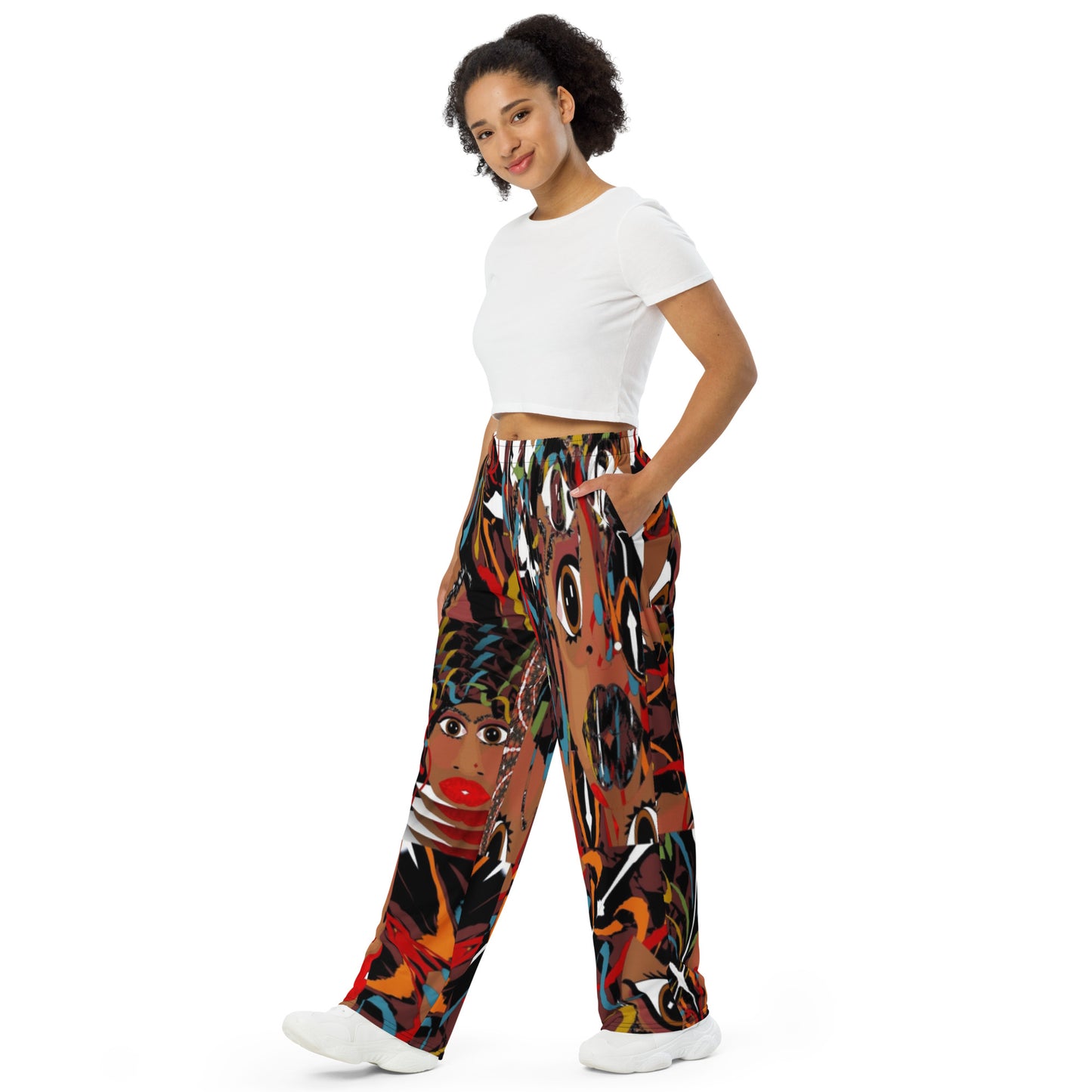 All-over print unisex wide-leg pants