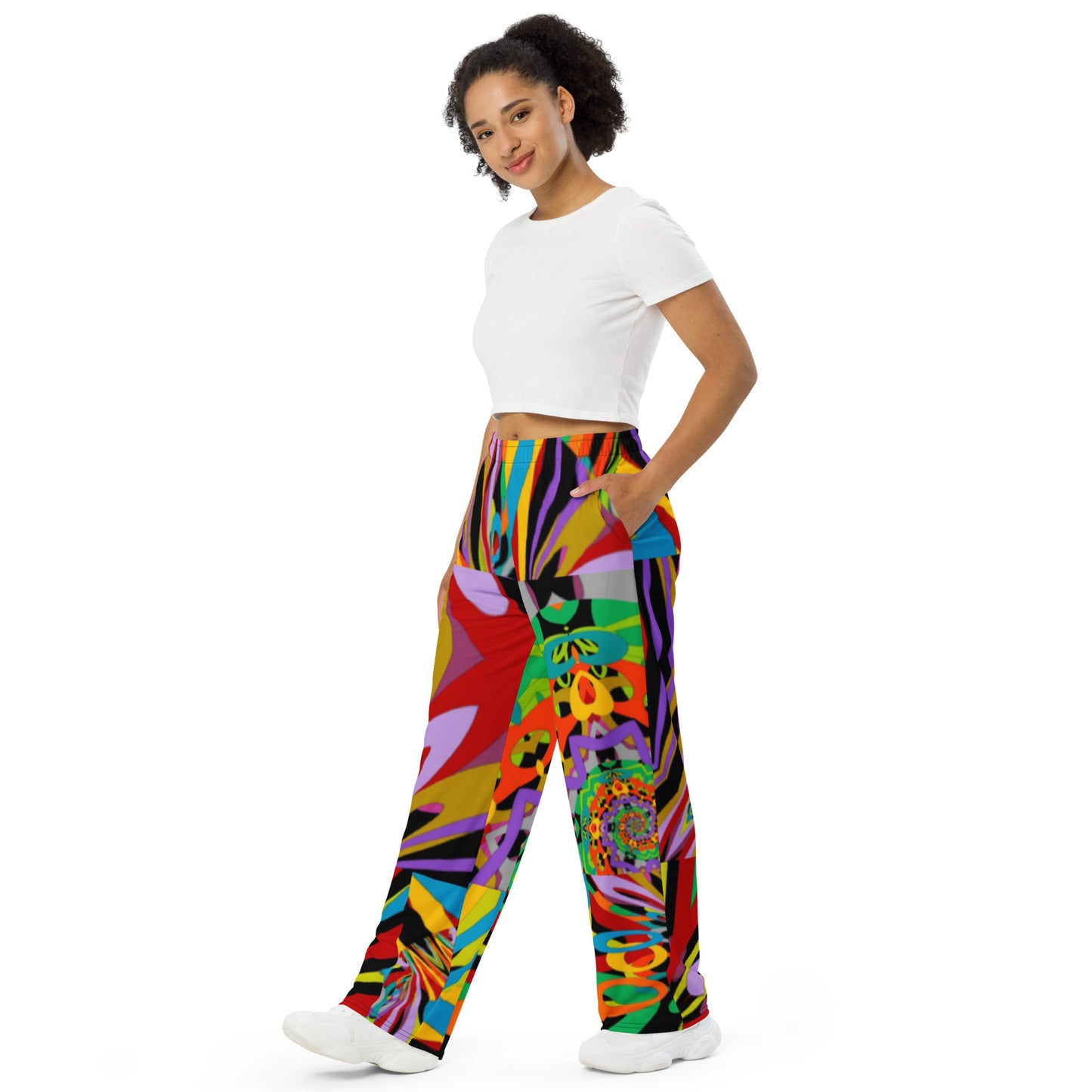 All-over print unisex wide-leg pants