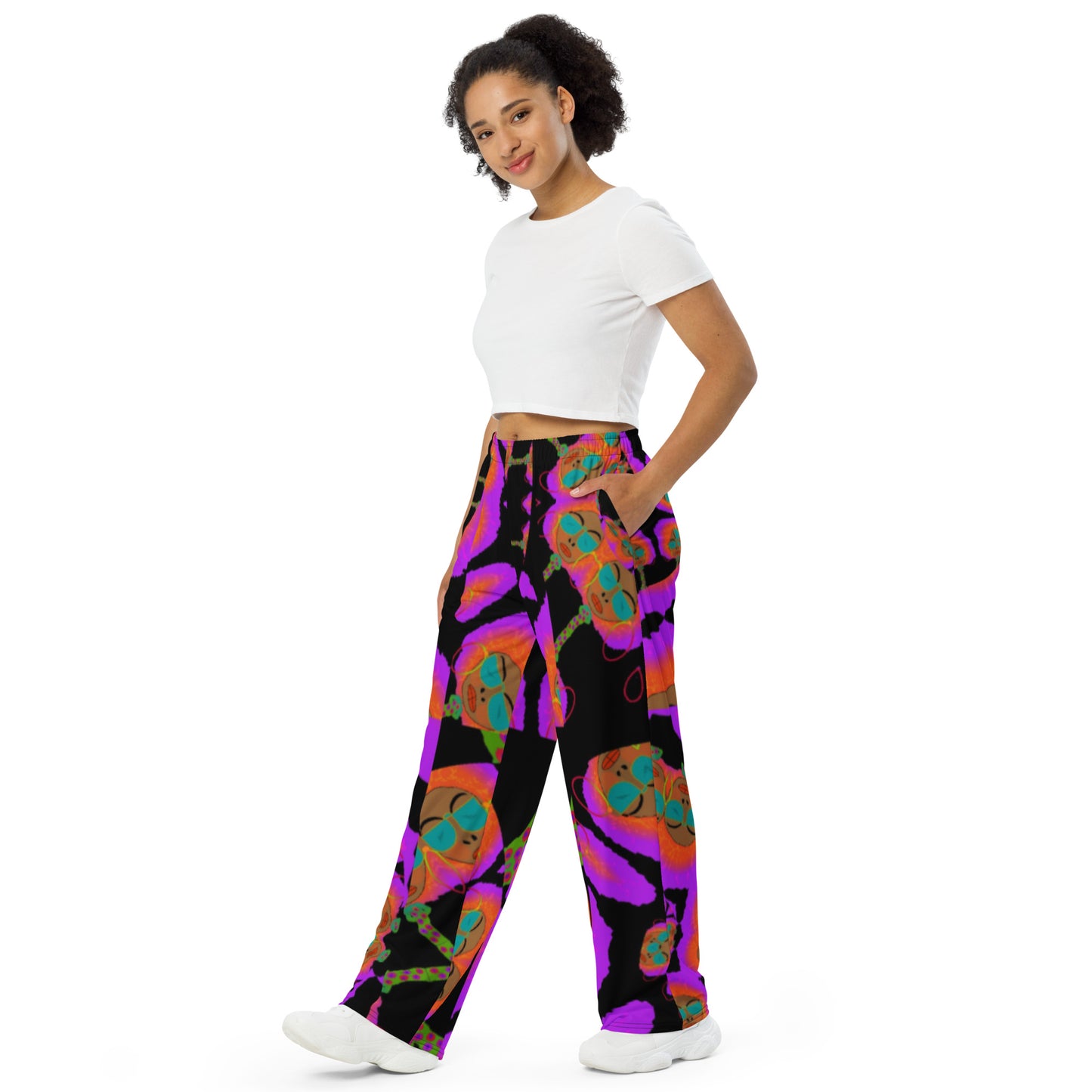 All-over print unisex wide-leg pants