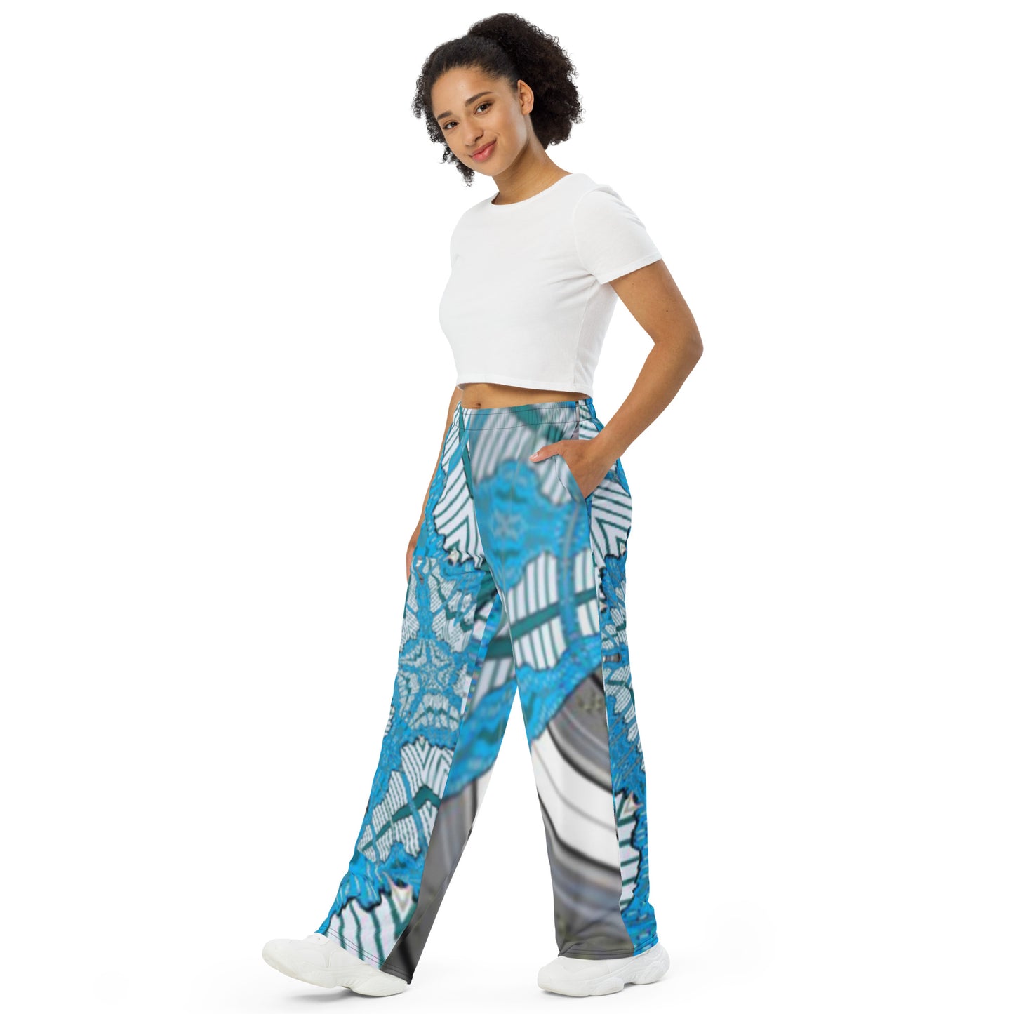 All-over print unisex wide-leg pants