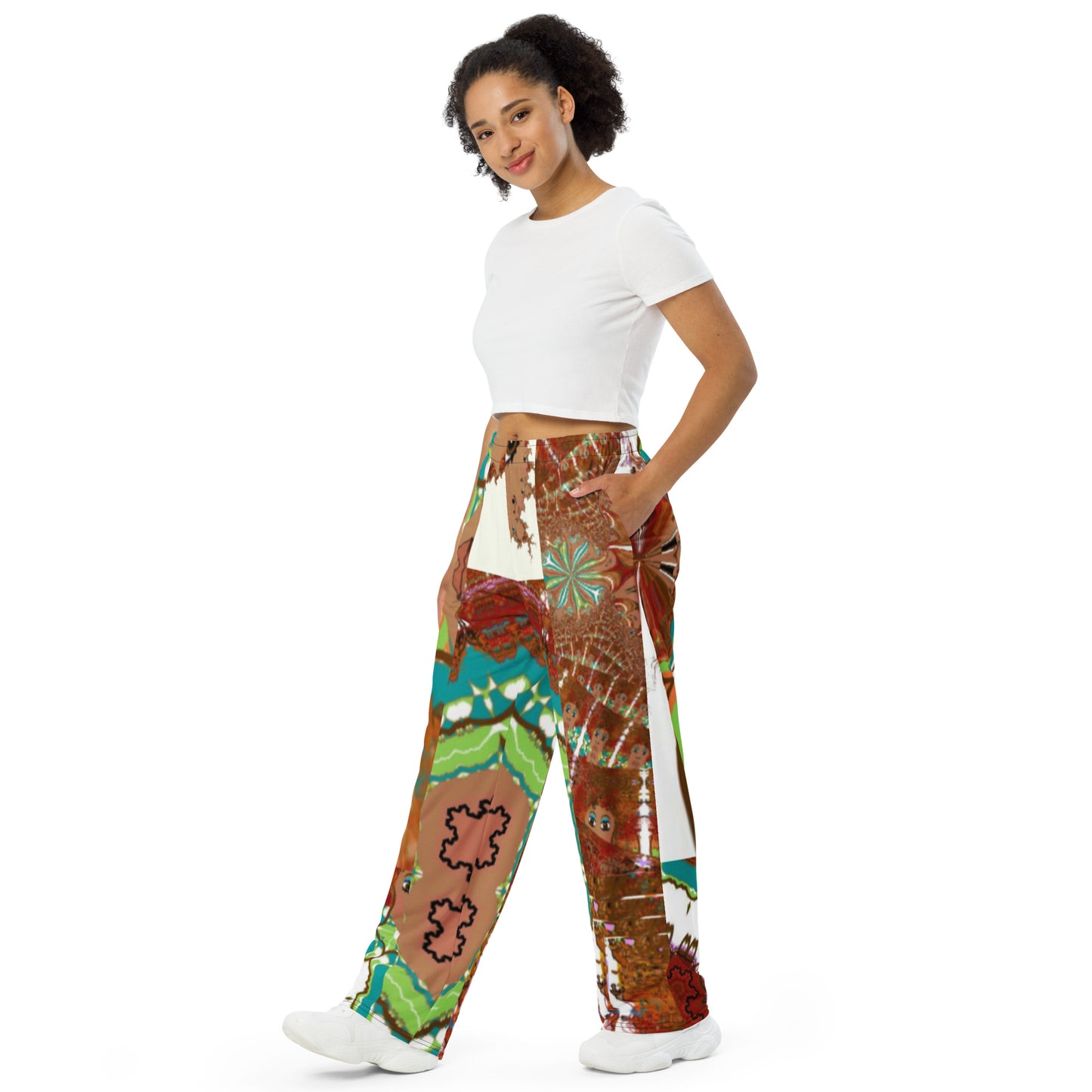 All-over print unisex wide-leg pants