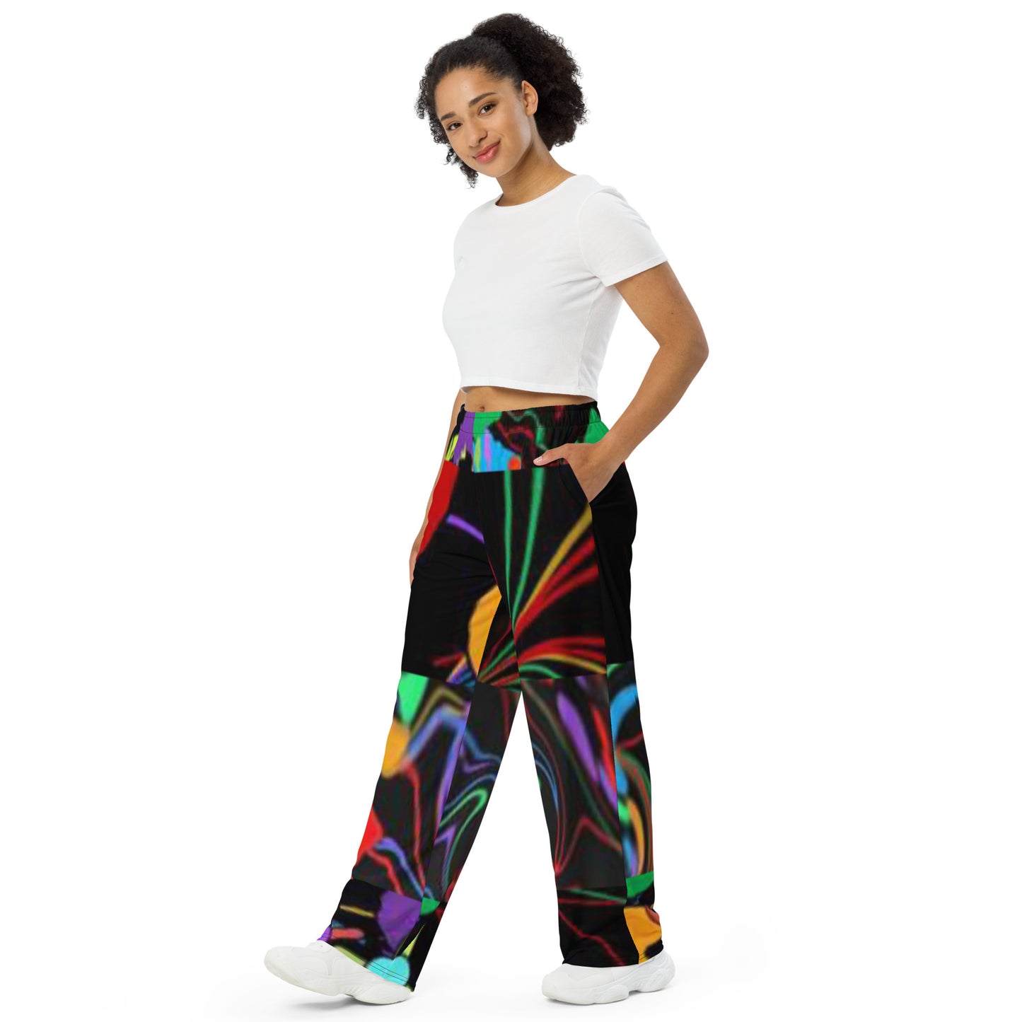 All-over print unisex wide-leg pants