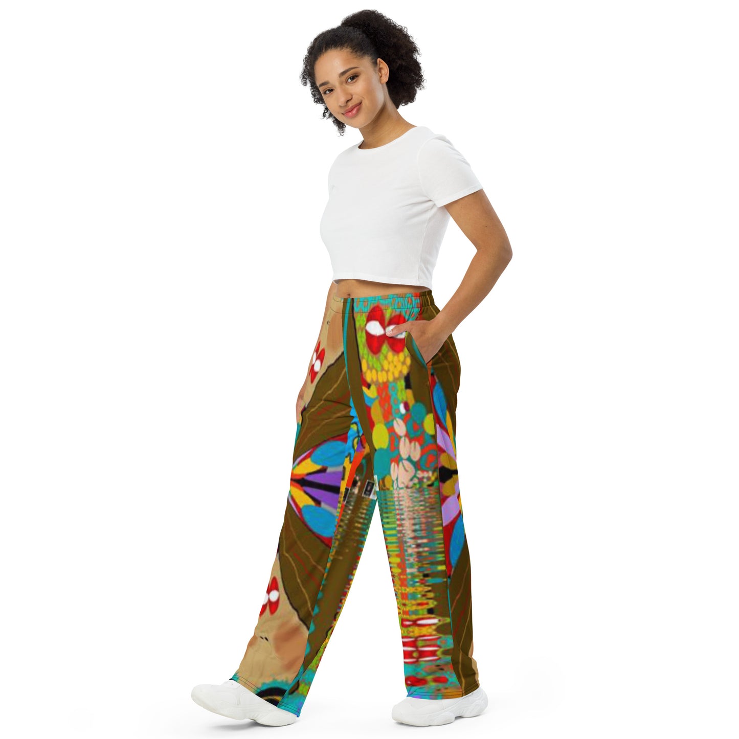 All-over print unisex wide-leg pants