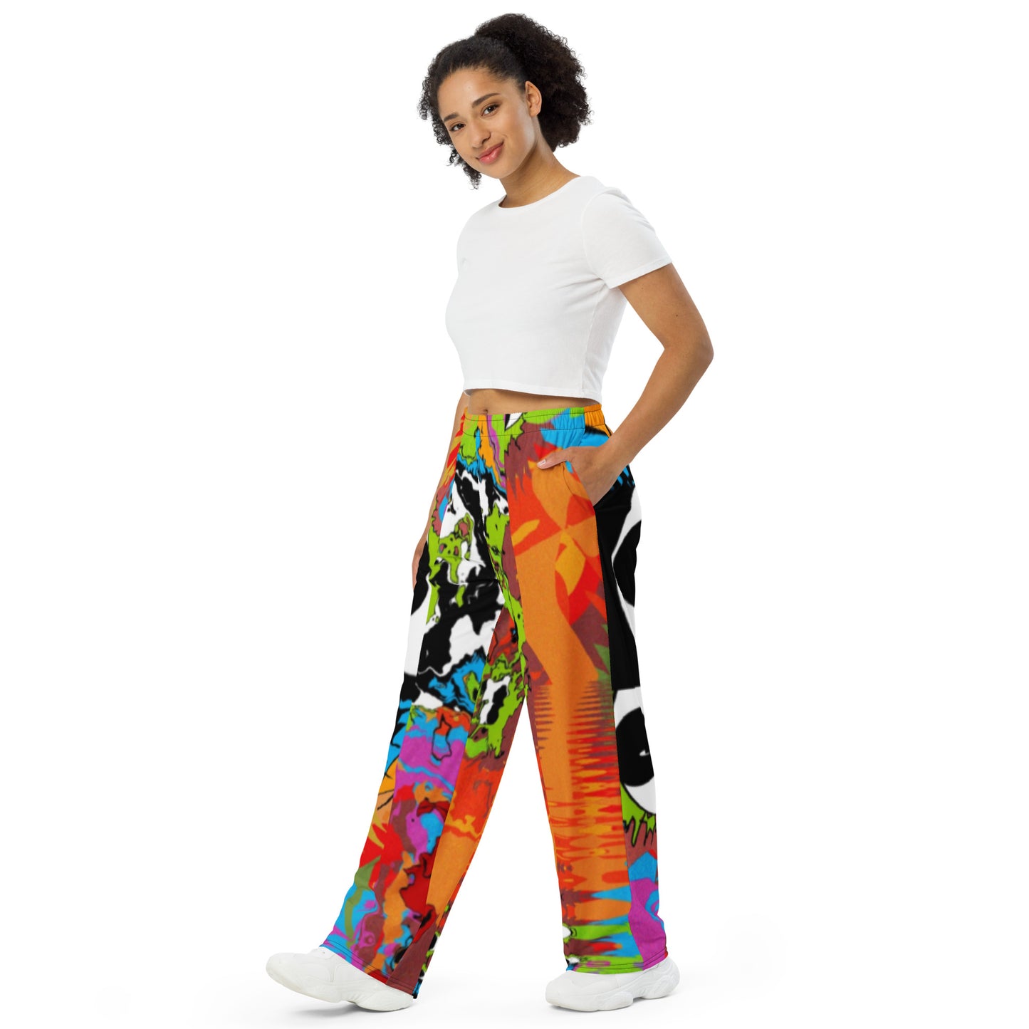 All-over print unisex wide-leg pants