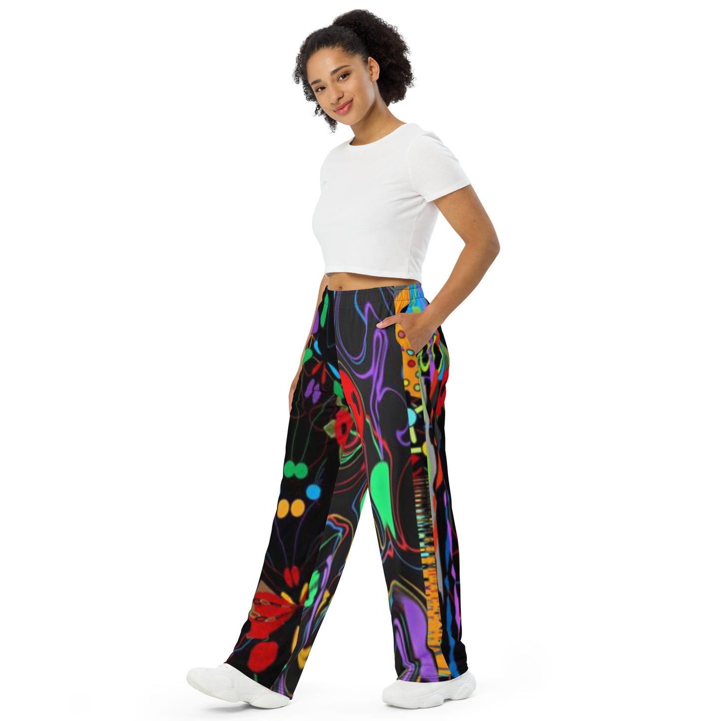 All-over print unisex wide-leg pants