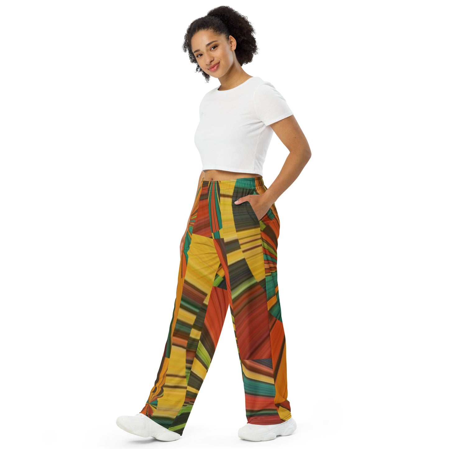 All-over print unisex wide-leg pants