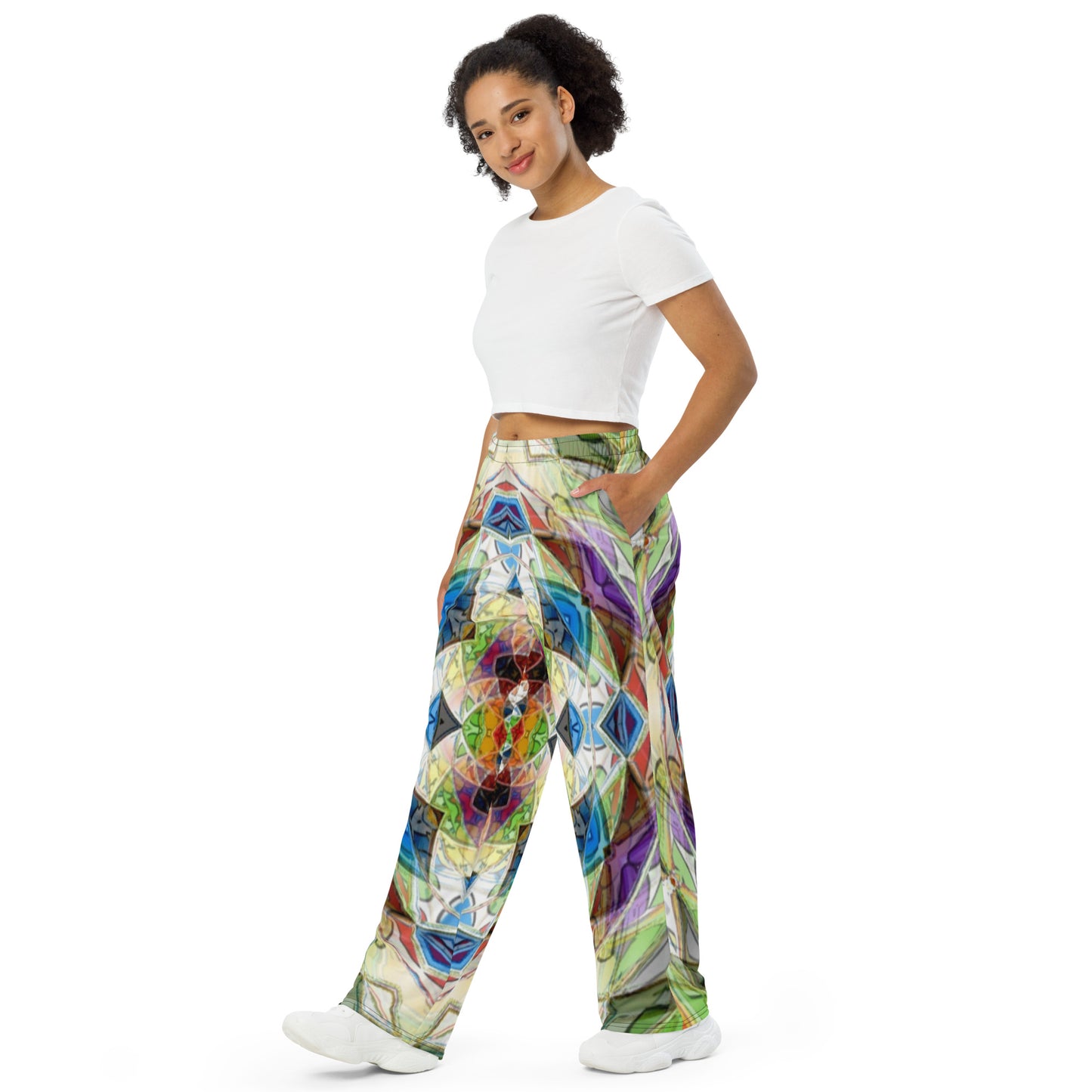 All-over print unisex wide-leg pants