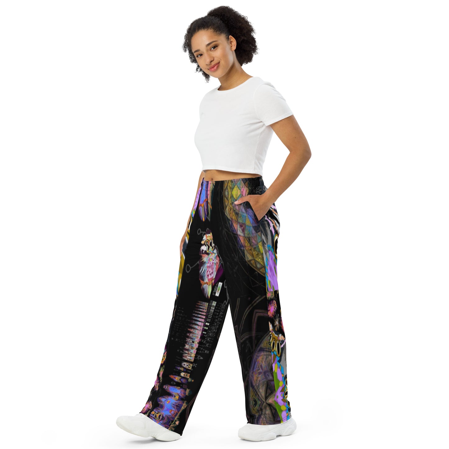 All-over print unisex wide-leg pants