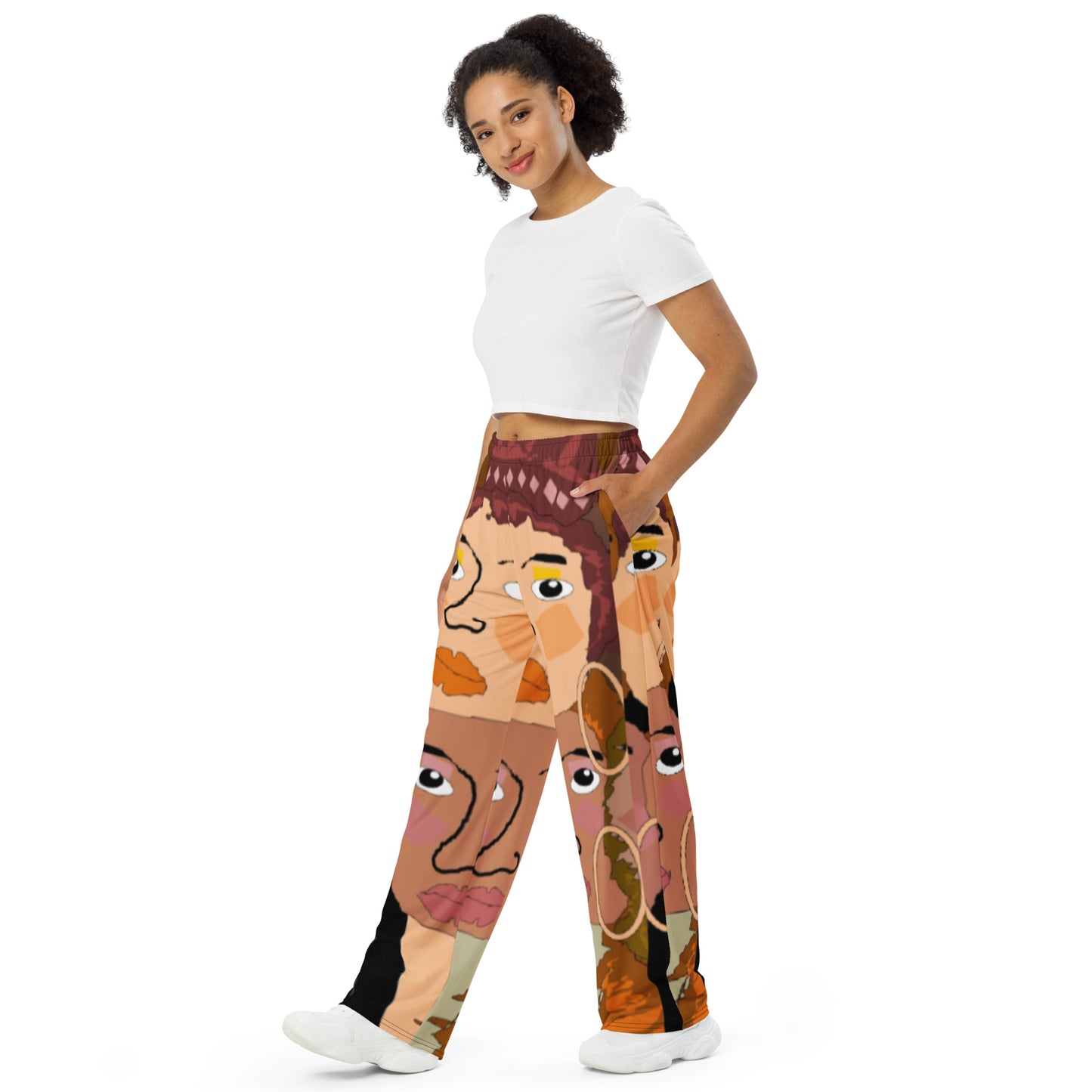 All-over print unisex wide-leg pants