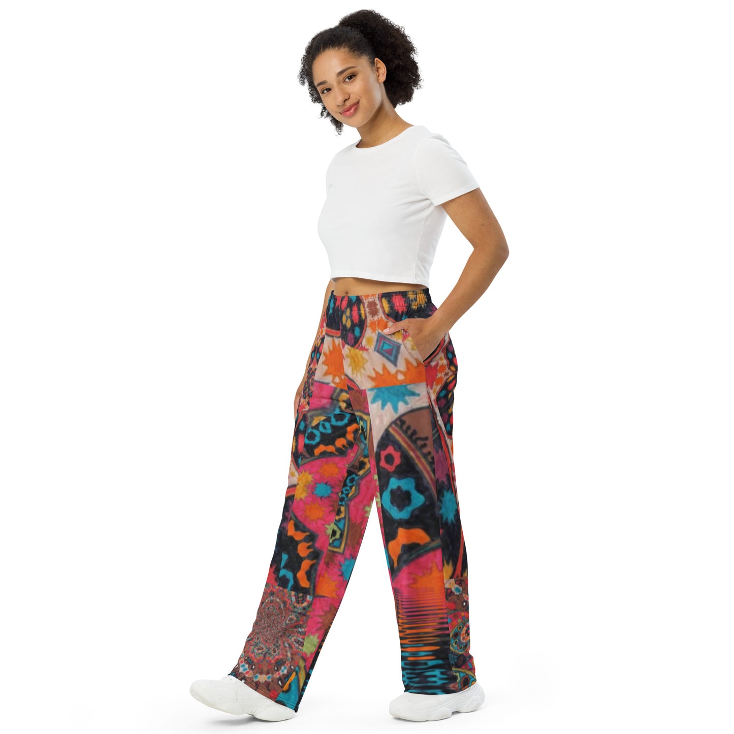 All-over print unisex wide-leg pants