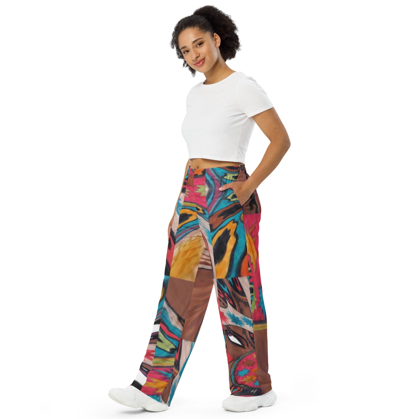 All-over print unisex wide-leg pants