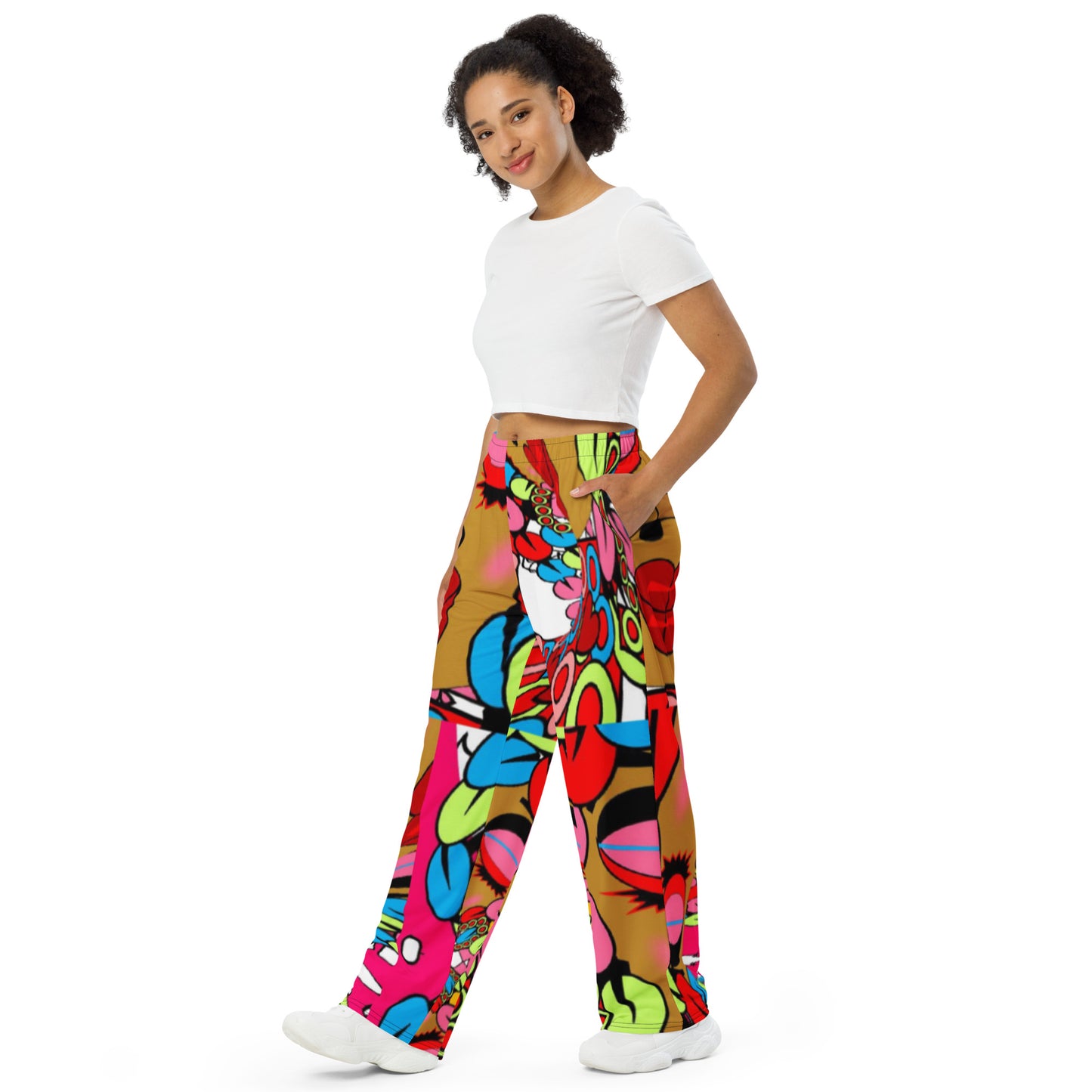 All-over print unisex wide-leg pants