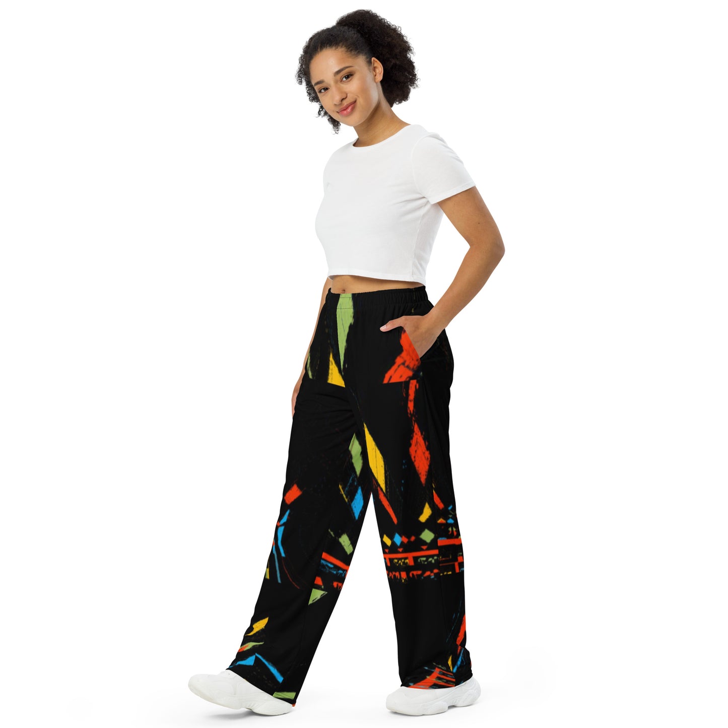 All-over print unisex wide-leg pants