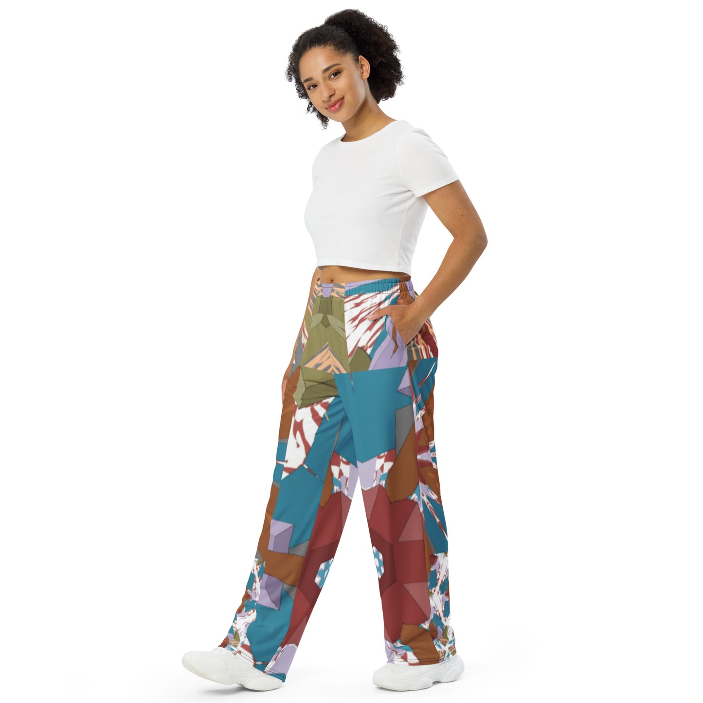 All-over print unisex wide-leg pants