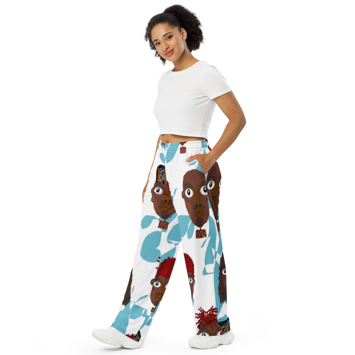 All-over print unisex wide-leg pants