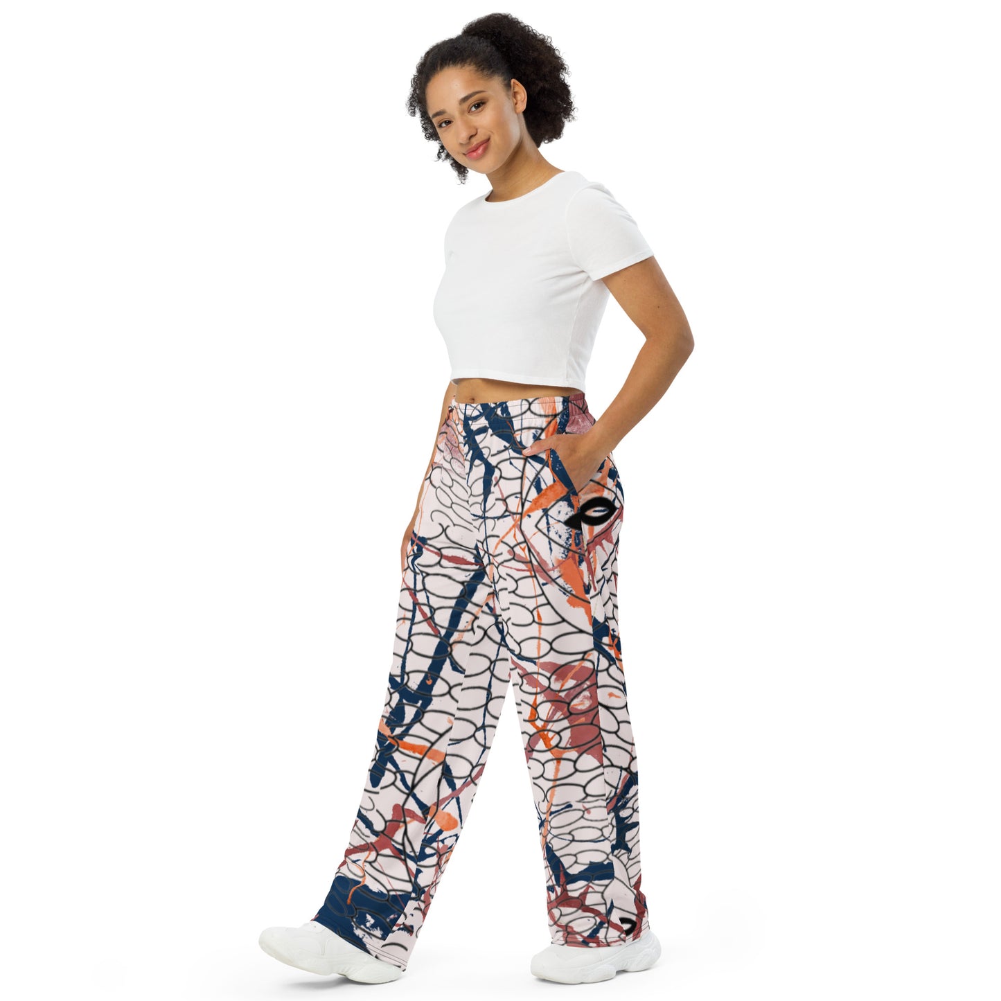 All-over print unisex wide-leg pants