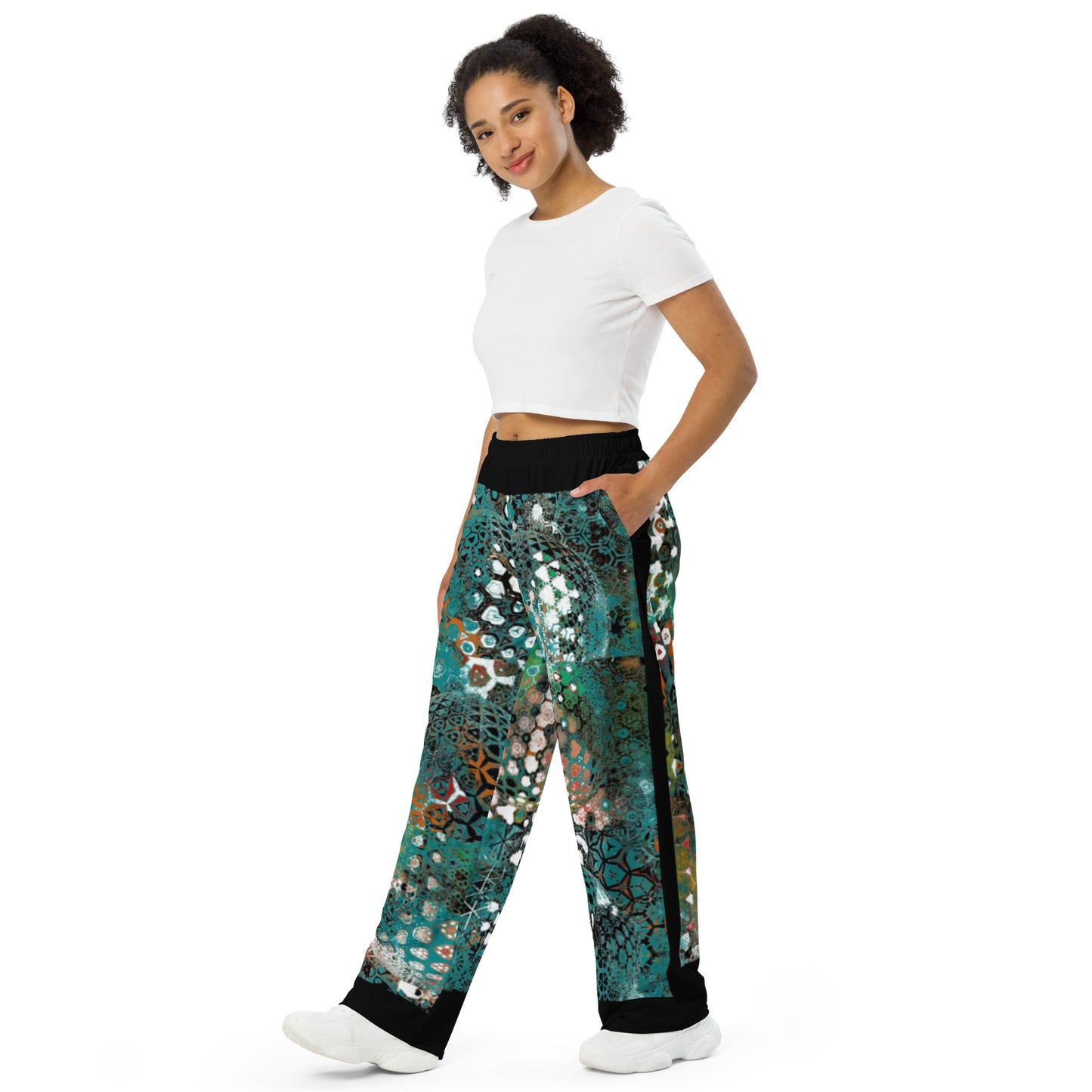 All-over print unisex wide-leg pants