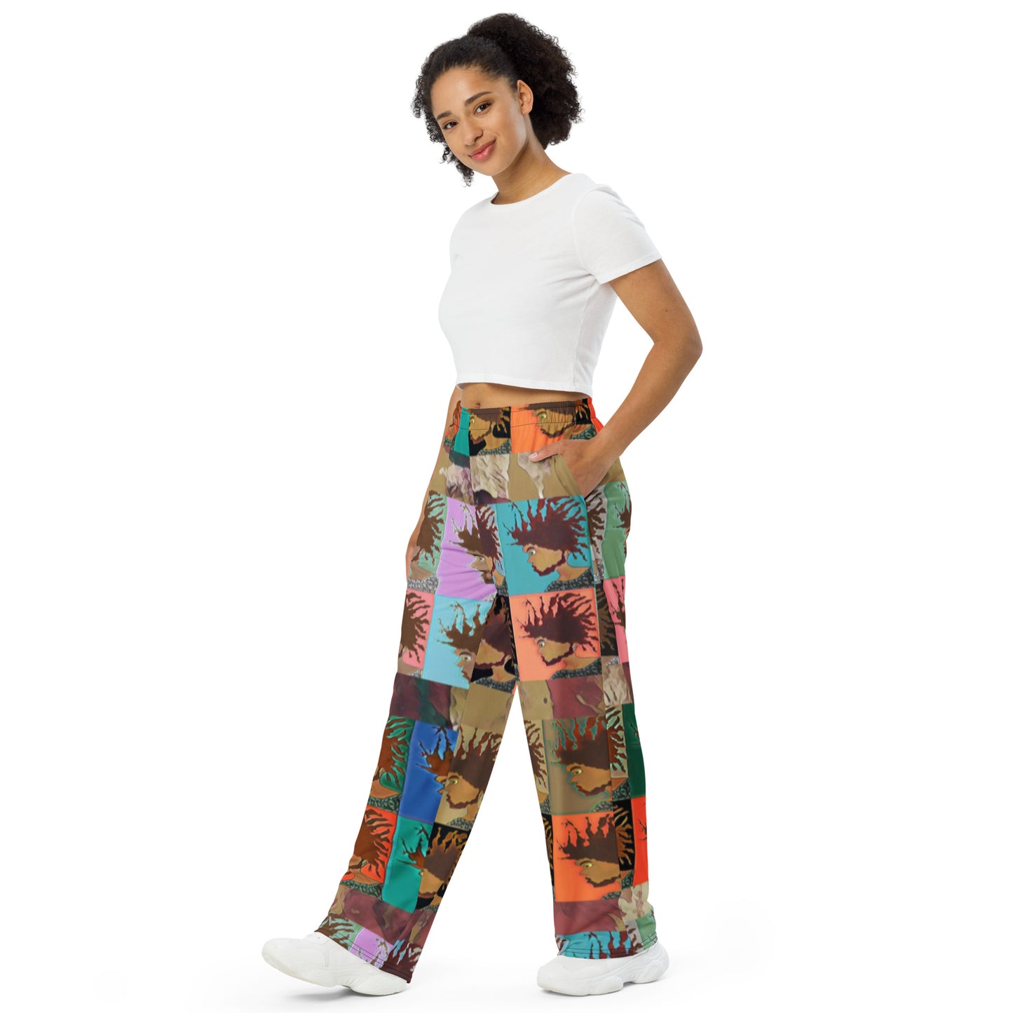 All-over print unisex wide-leg pants