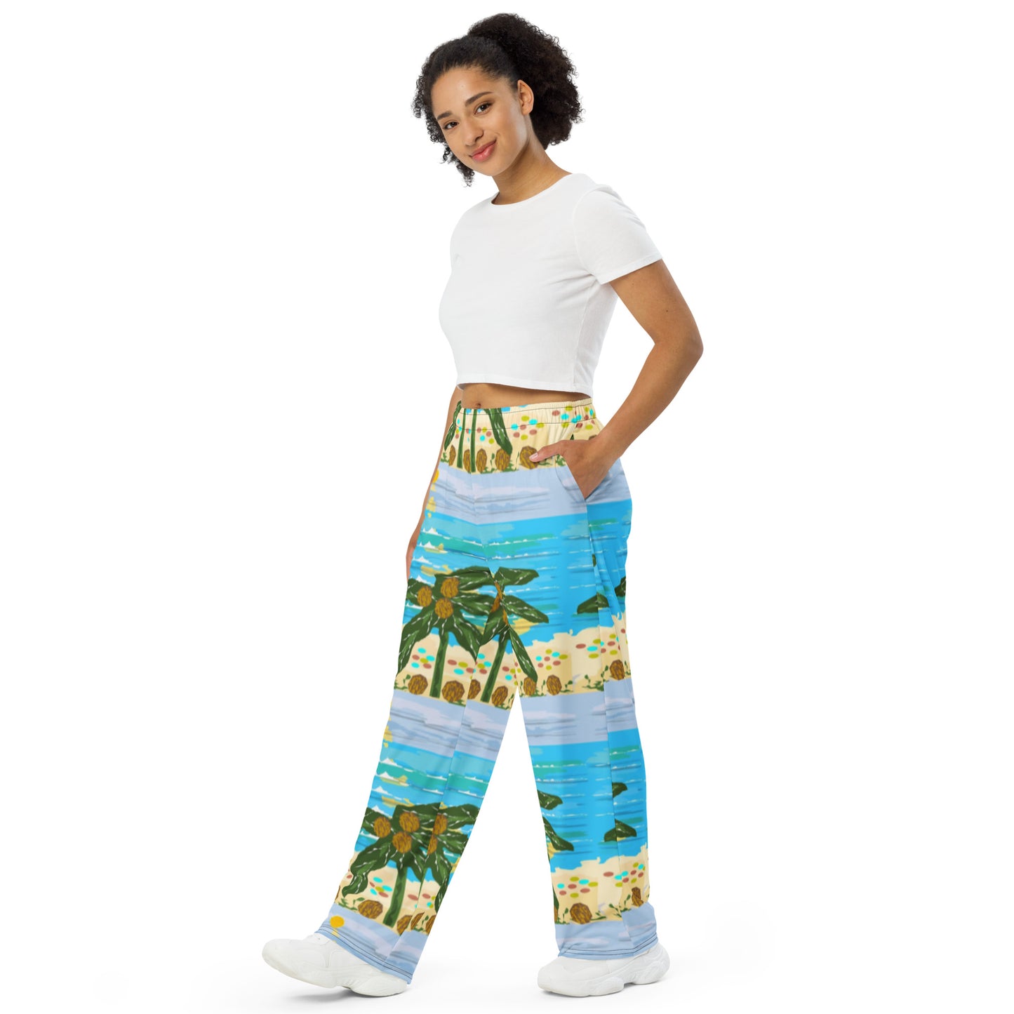 All-over print unisex wide-leg pants