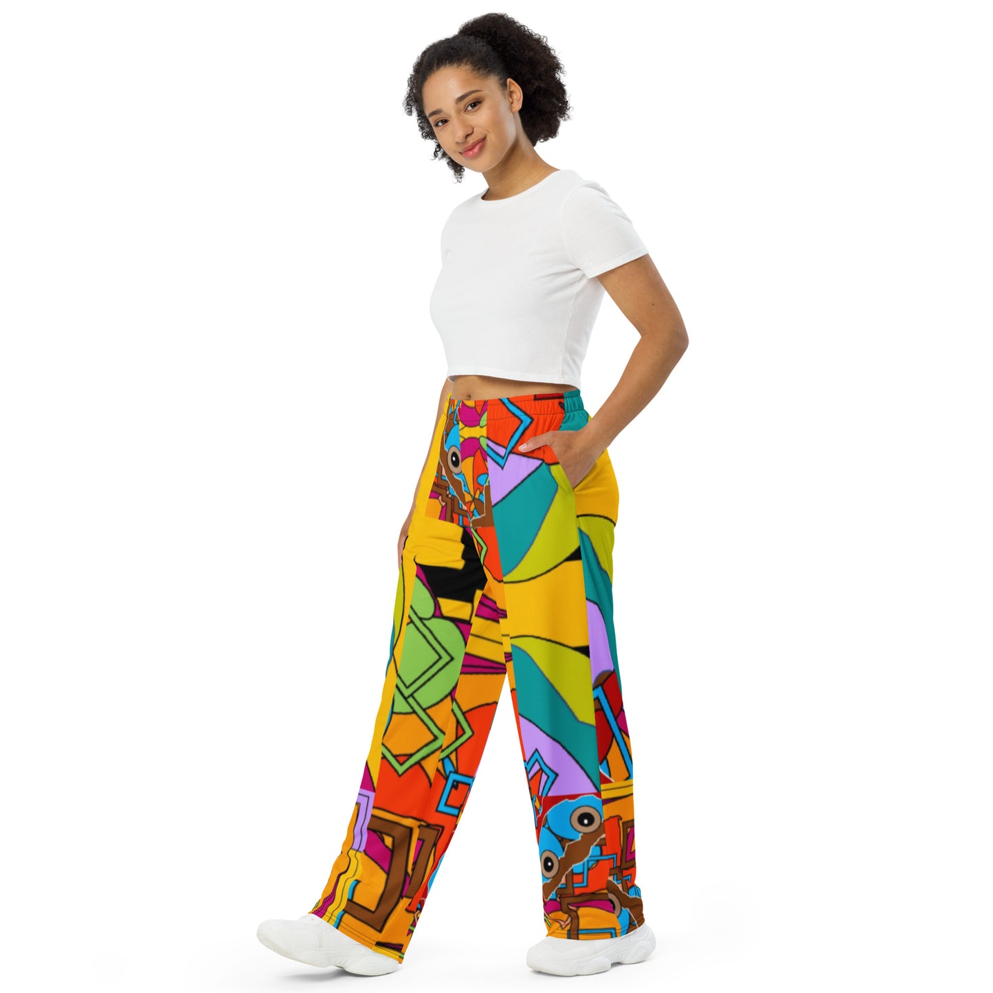 All-over print unisex wide-leg pants