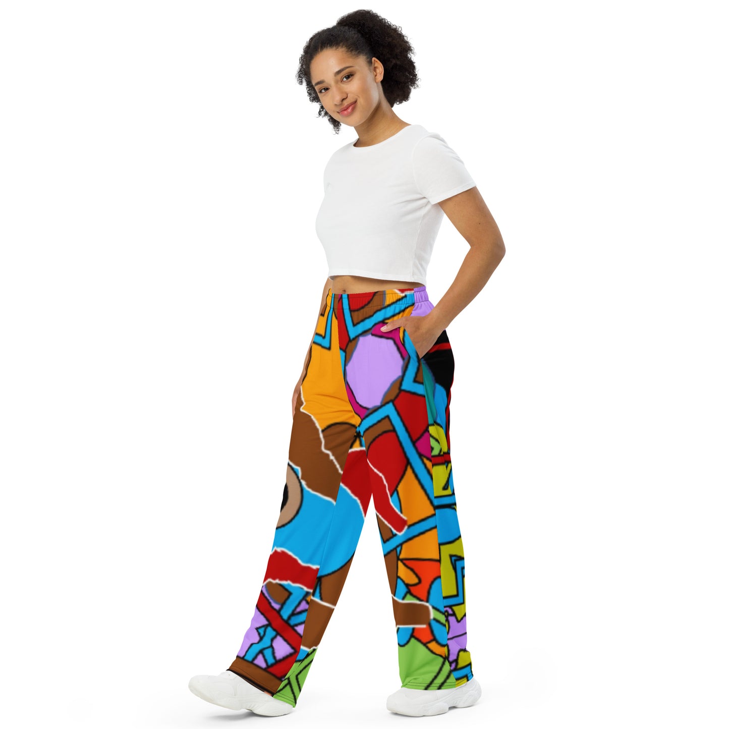 All-over print unisex wide-leg pants