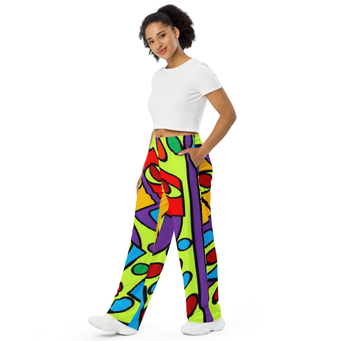 All-over print unisex wide-leg pants