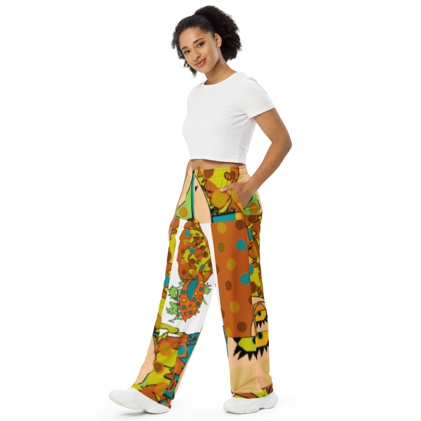 All-over print unisex wide-leg pants