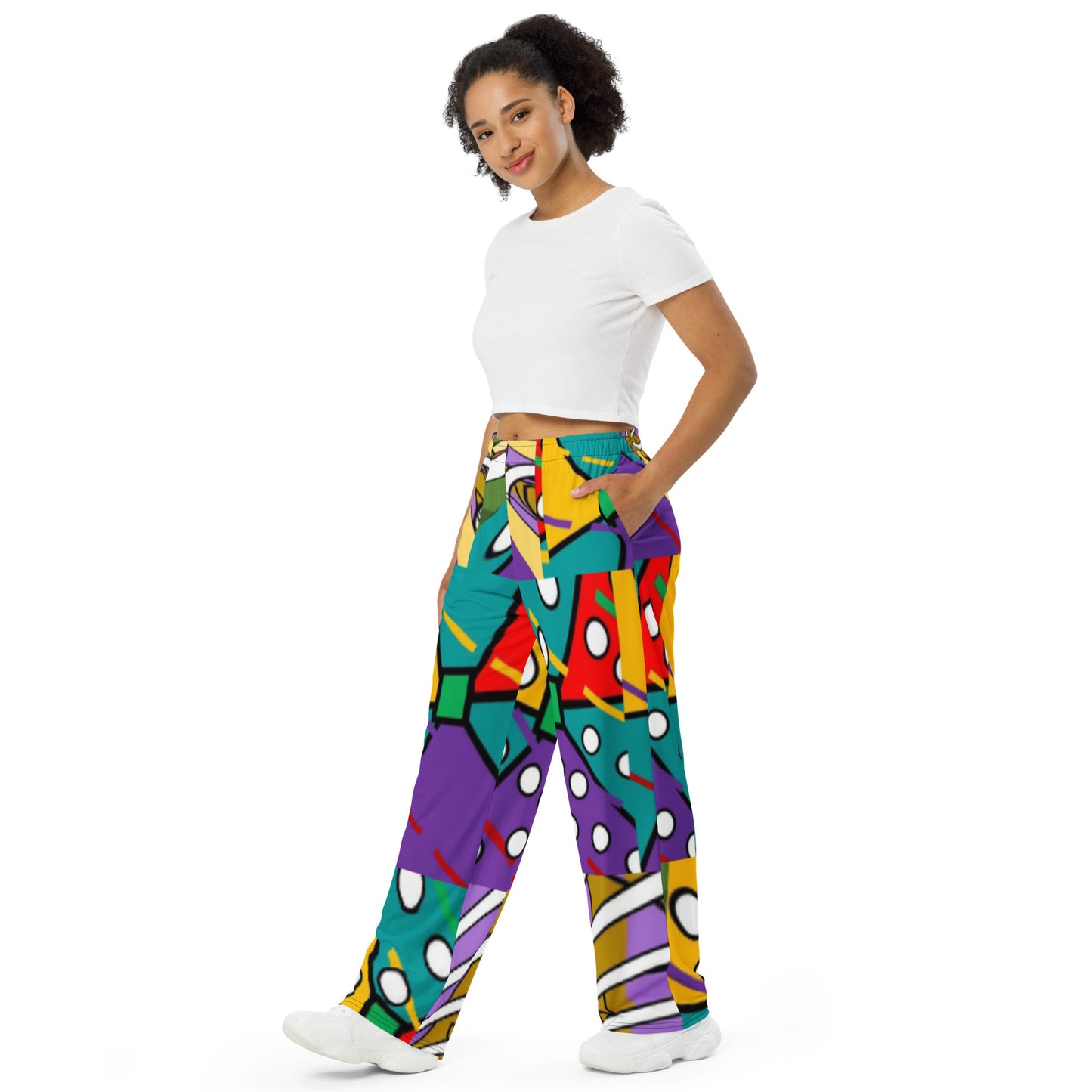 All-over print unisex wide-leg pants