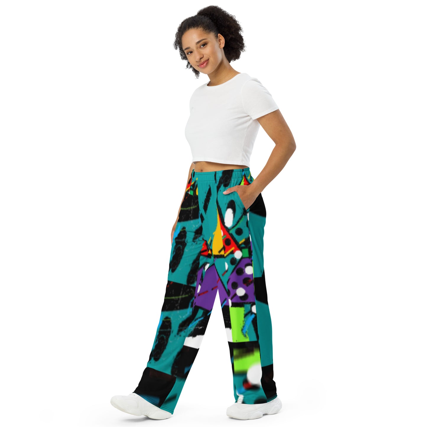 All-over print unisex wide-leg pants