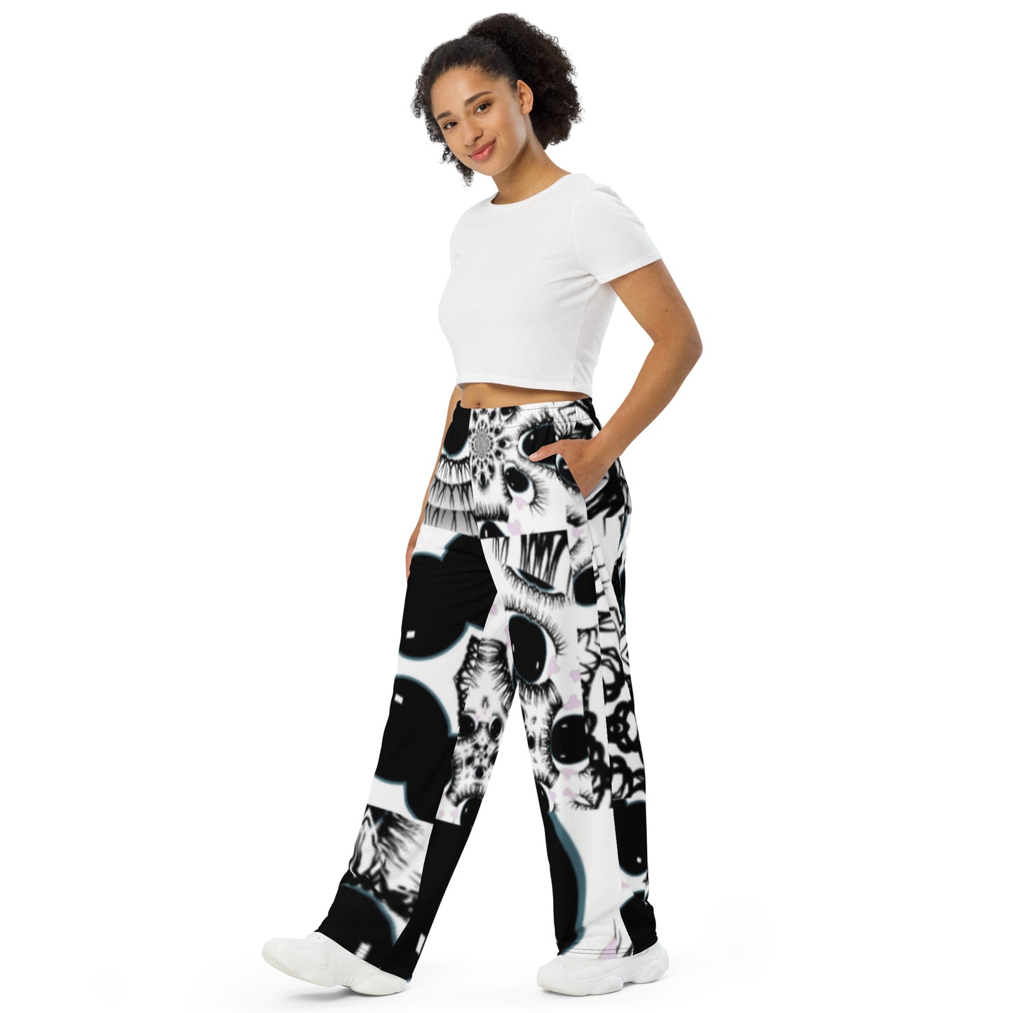 All-over print unisex wide-leg pants