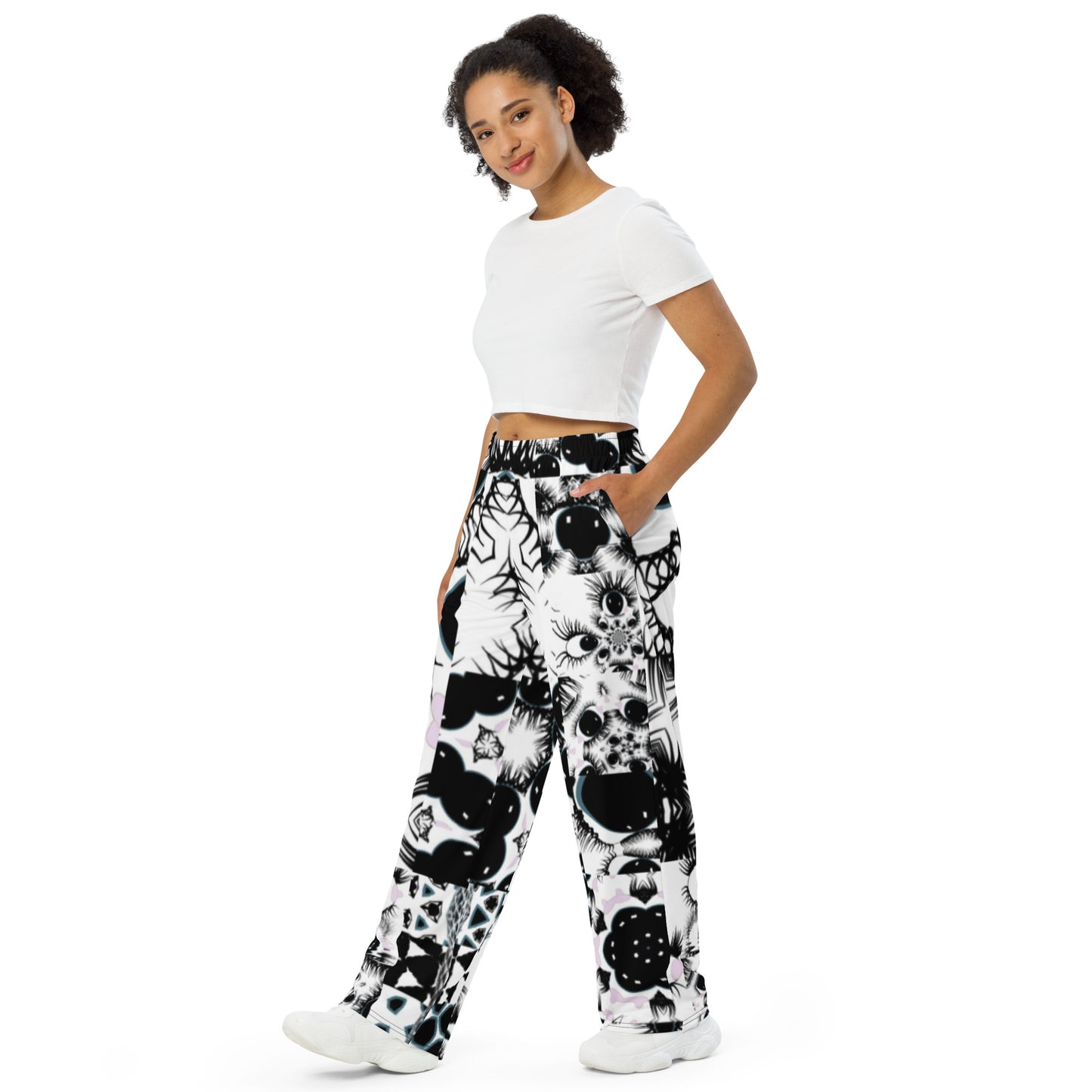 All-over print unisex wide-leg pants