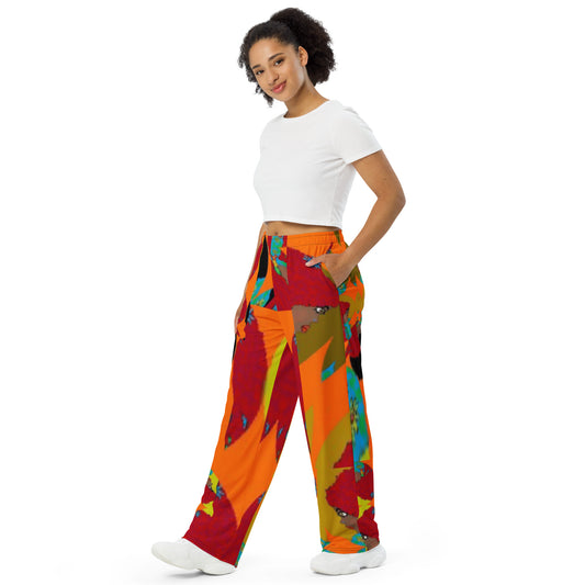 All-over print unisex wide-leg pants