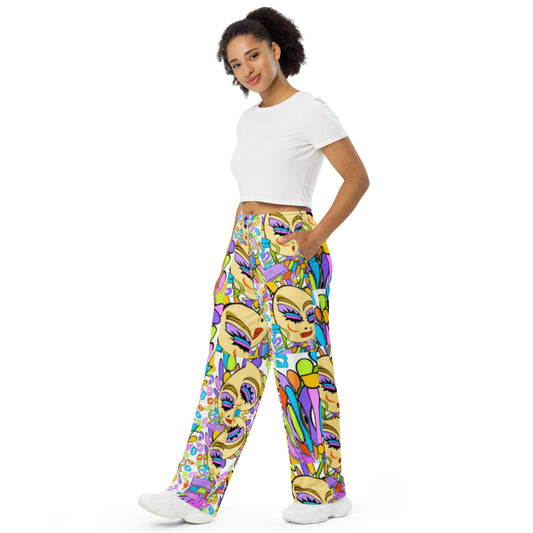 All-over print unisex wide-leg pants