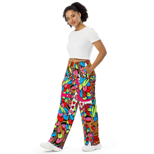 All-over print unisex wide-leg pants