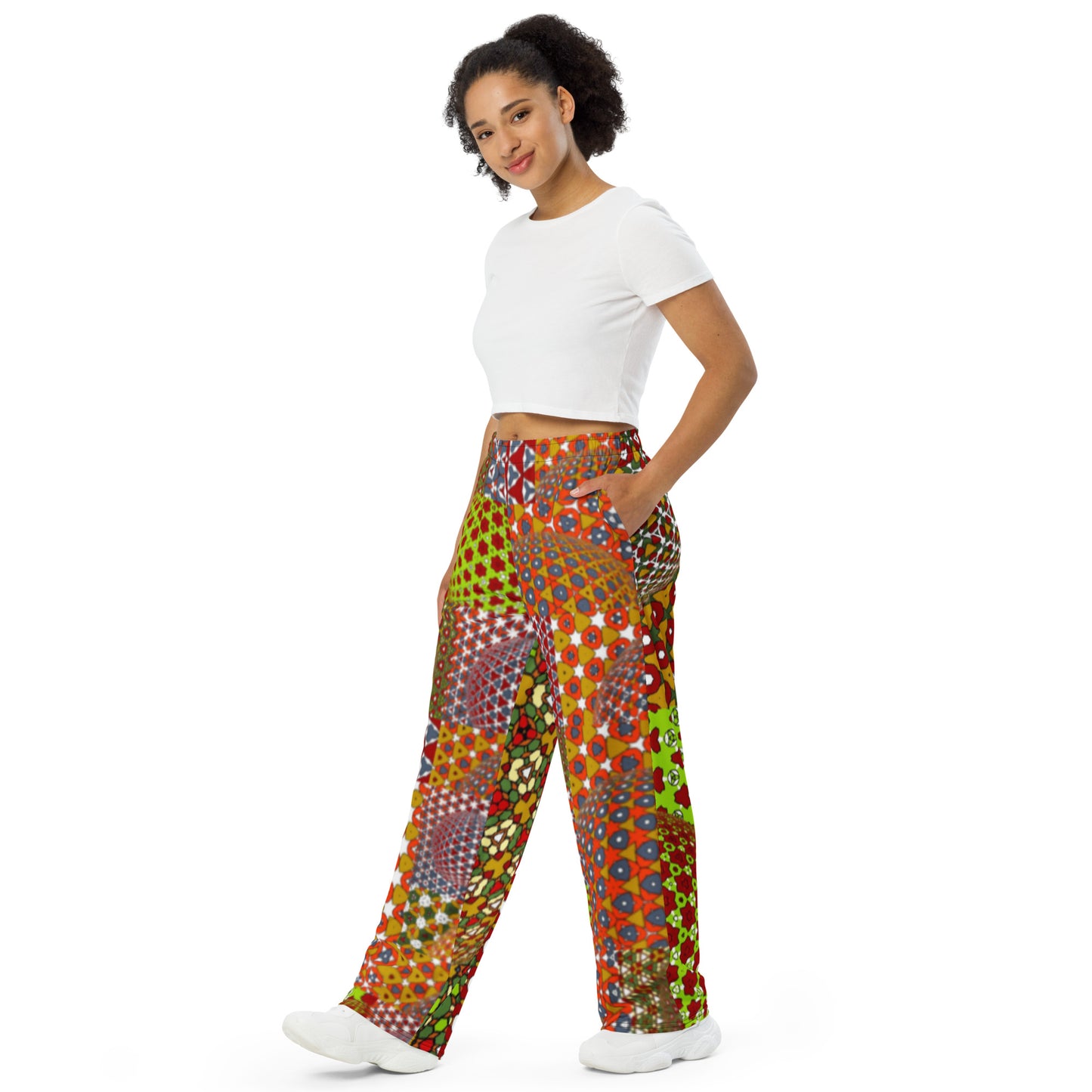 All-over print unisex wide-leg pants