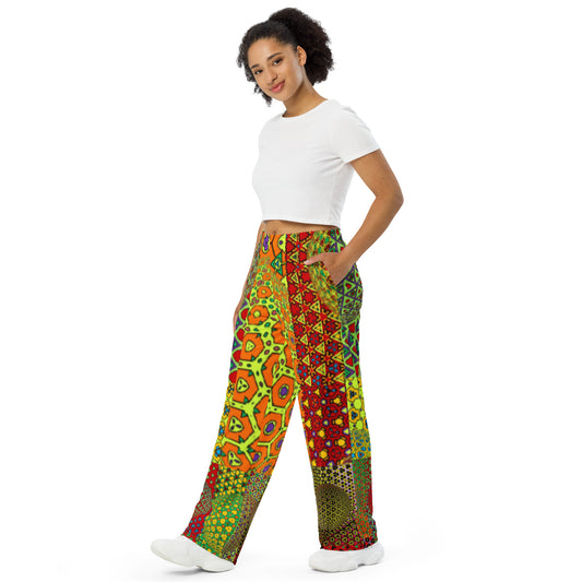 All-over print unisex wide-leg pants