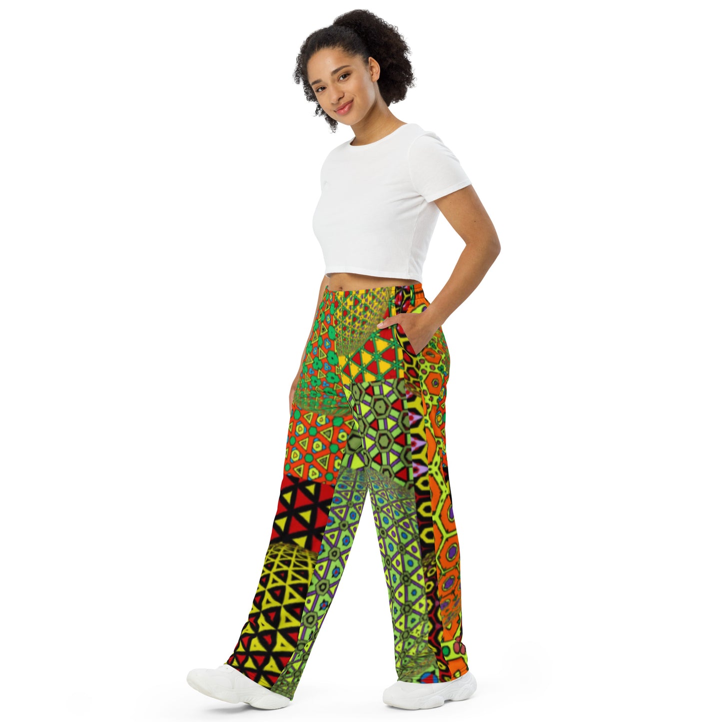 All-over print unisex wide-leg pants