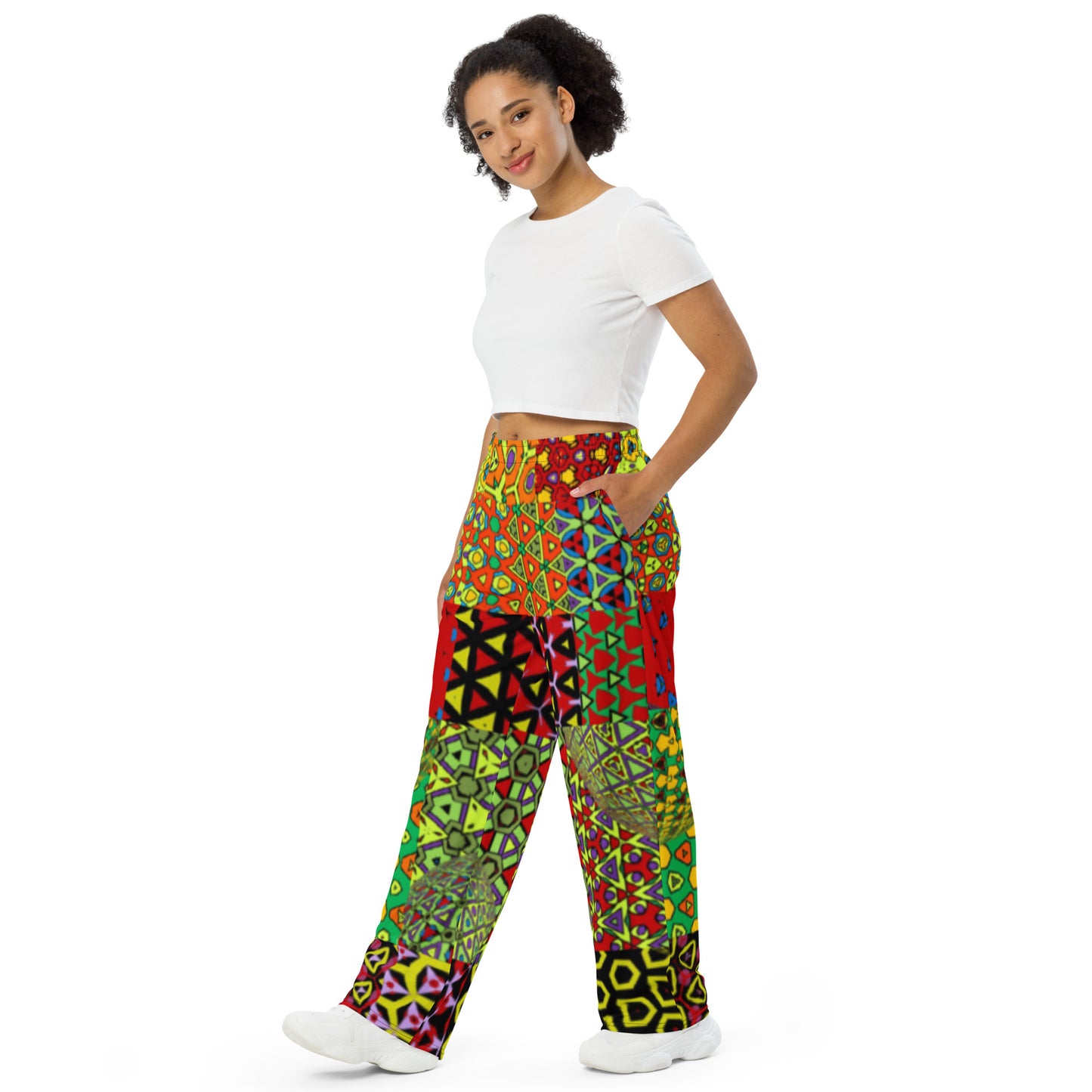 All-over print unisex wide-leg pants