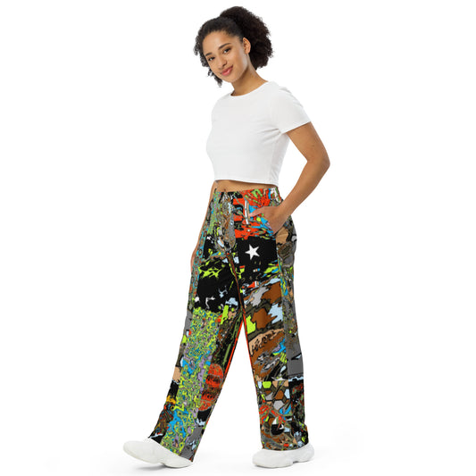 All-over print unisex wide-leg pants