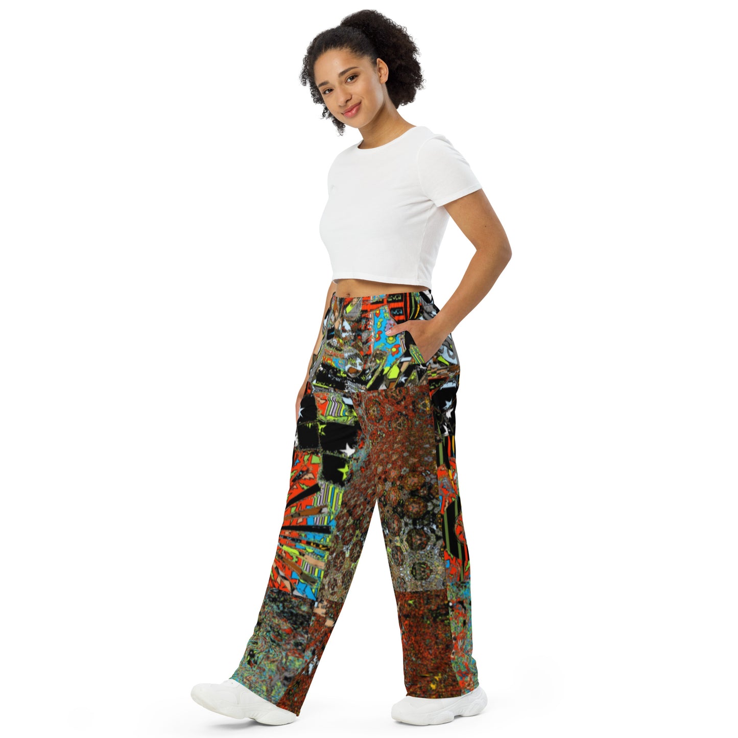 All-over print unisex wide-leg pants