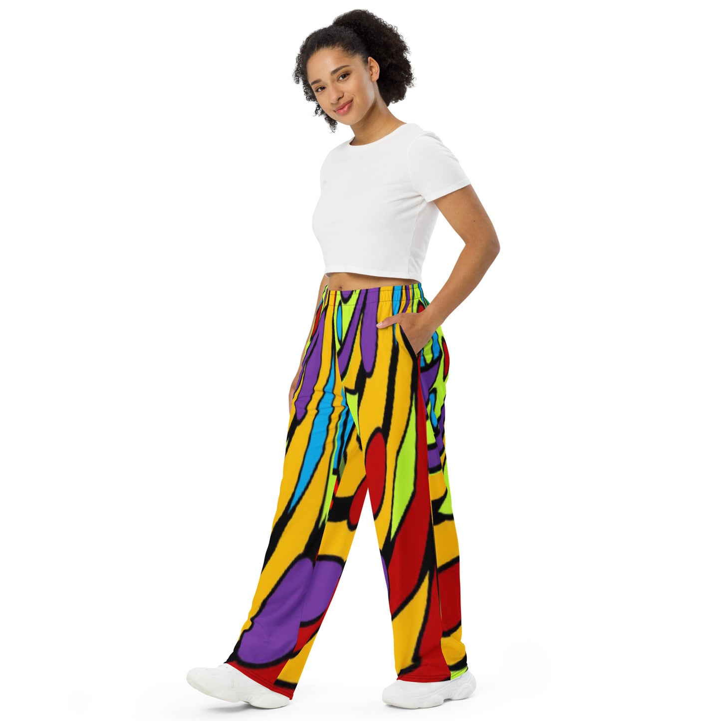 All-over print unisex wide-leg pants