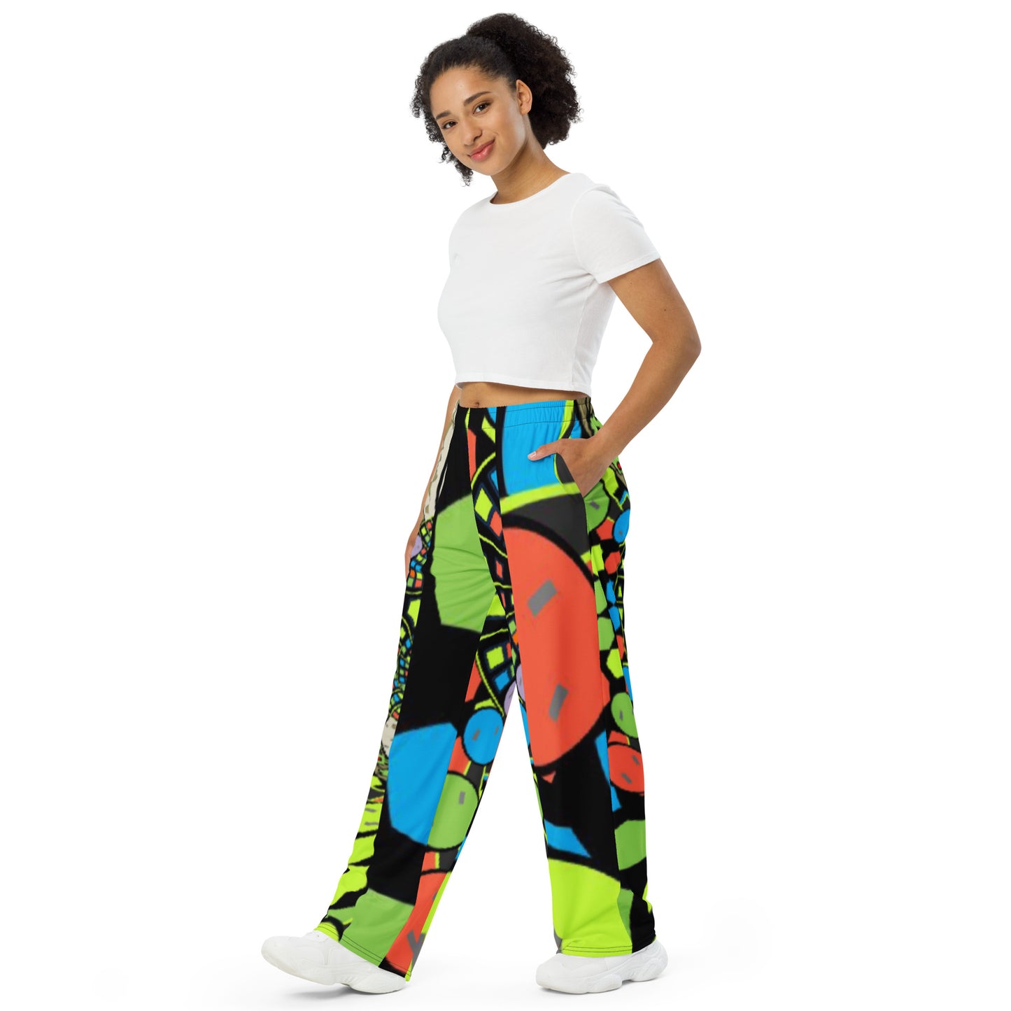 All-over print unisex wide-leg pants