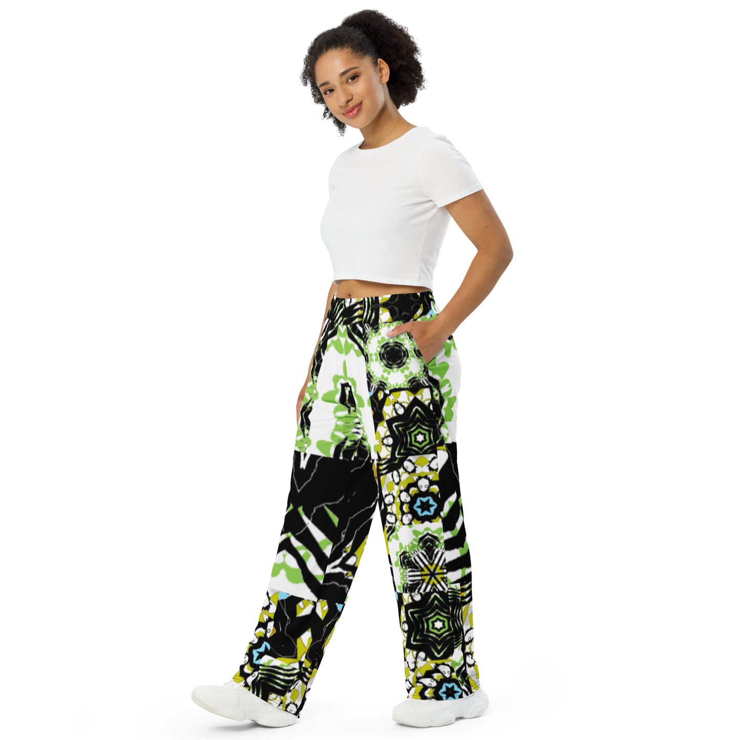 All-over print unisex wide-leg pants