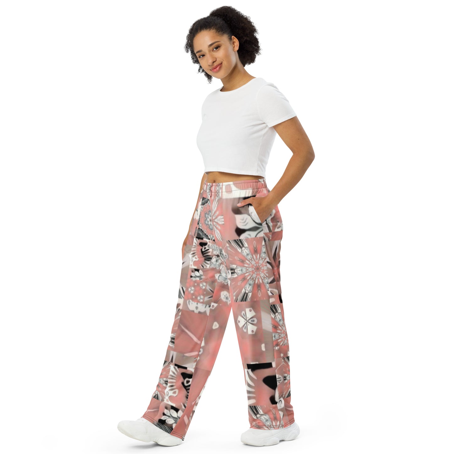 All-over print unisex wide-leg pants